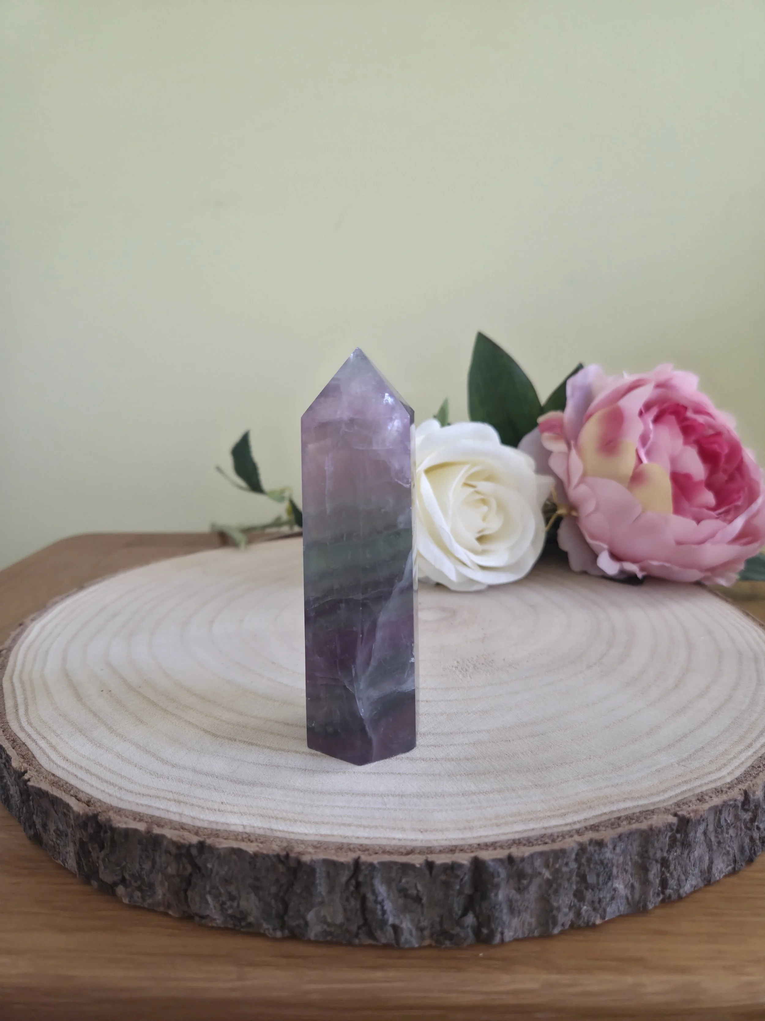 Rainbow fluorite tower