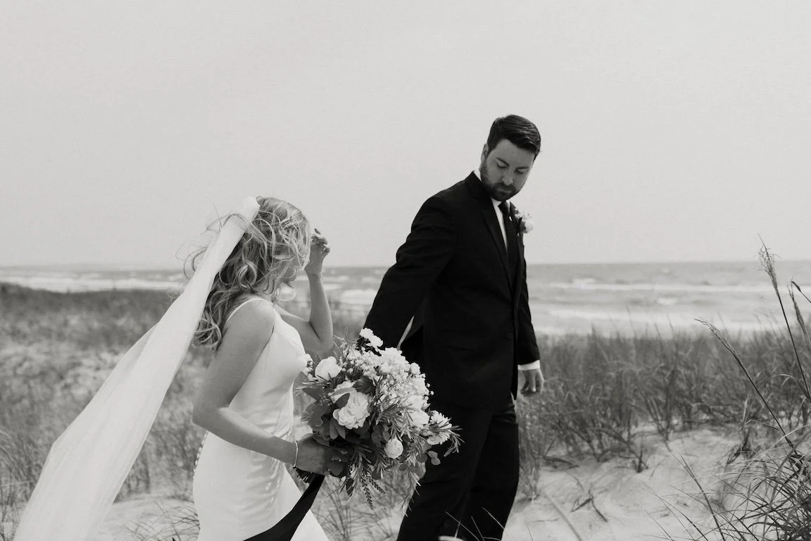 Bride and Groom on Lakeshore