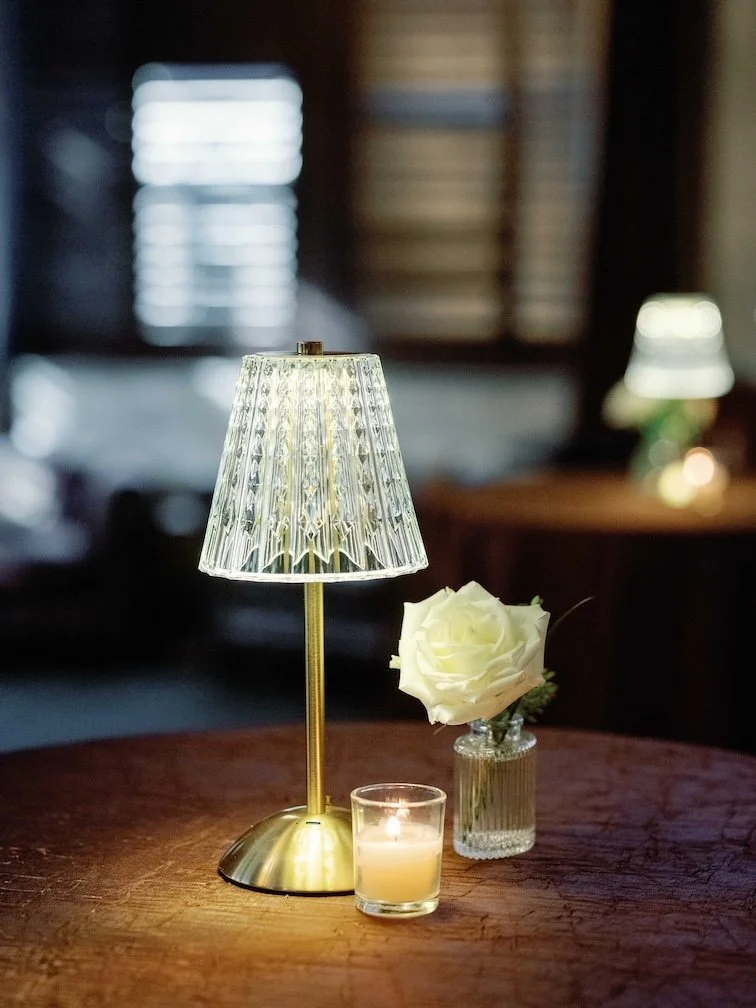 Battery Operated LED lamp with custom options to accent cocktail tables