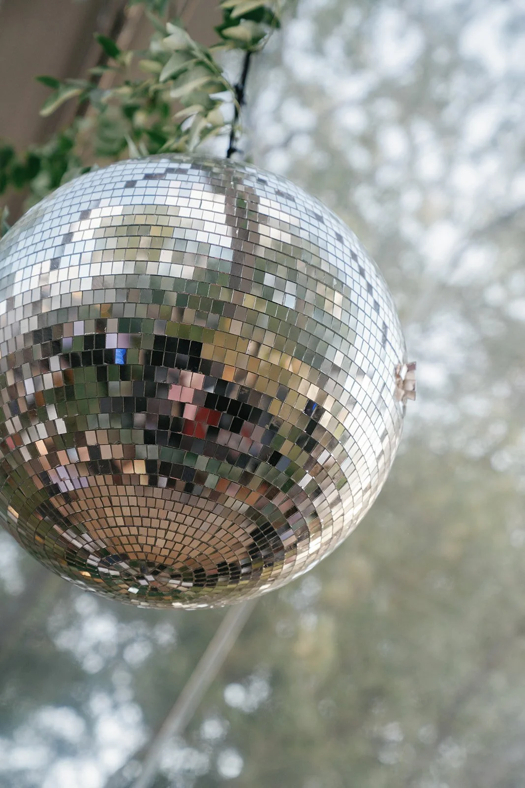 Disco Ball Reception Detail | Michigan Tented Wedding