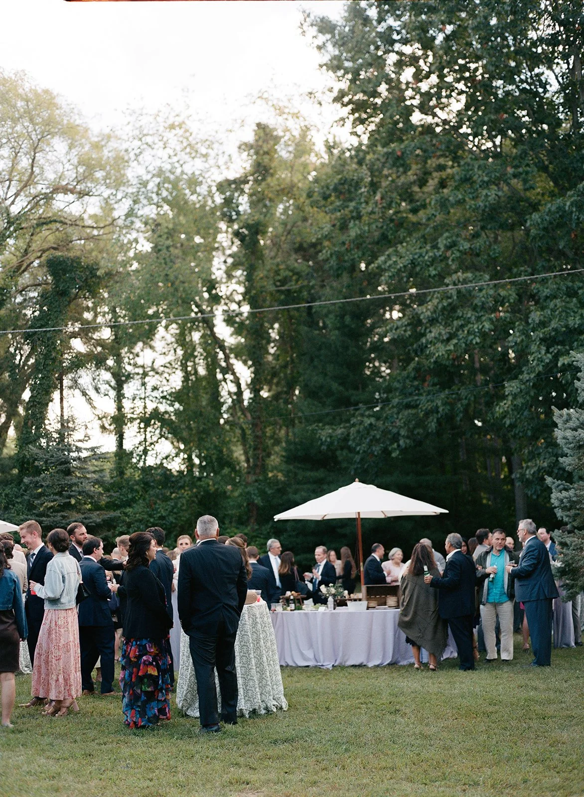 Outdoor Cocktail Hour | Benton Harbor Private Residence Wedding