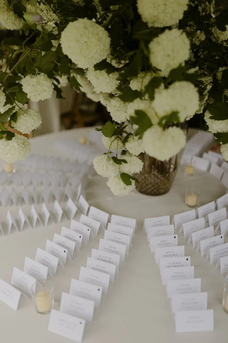 Elegant Wedding Placecard Table | Refined Entry Display with Florals