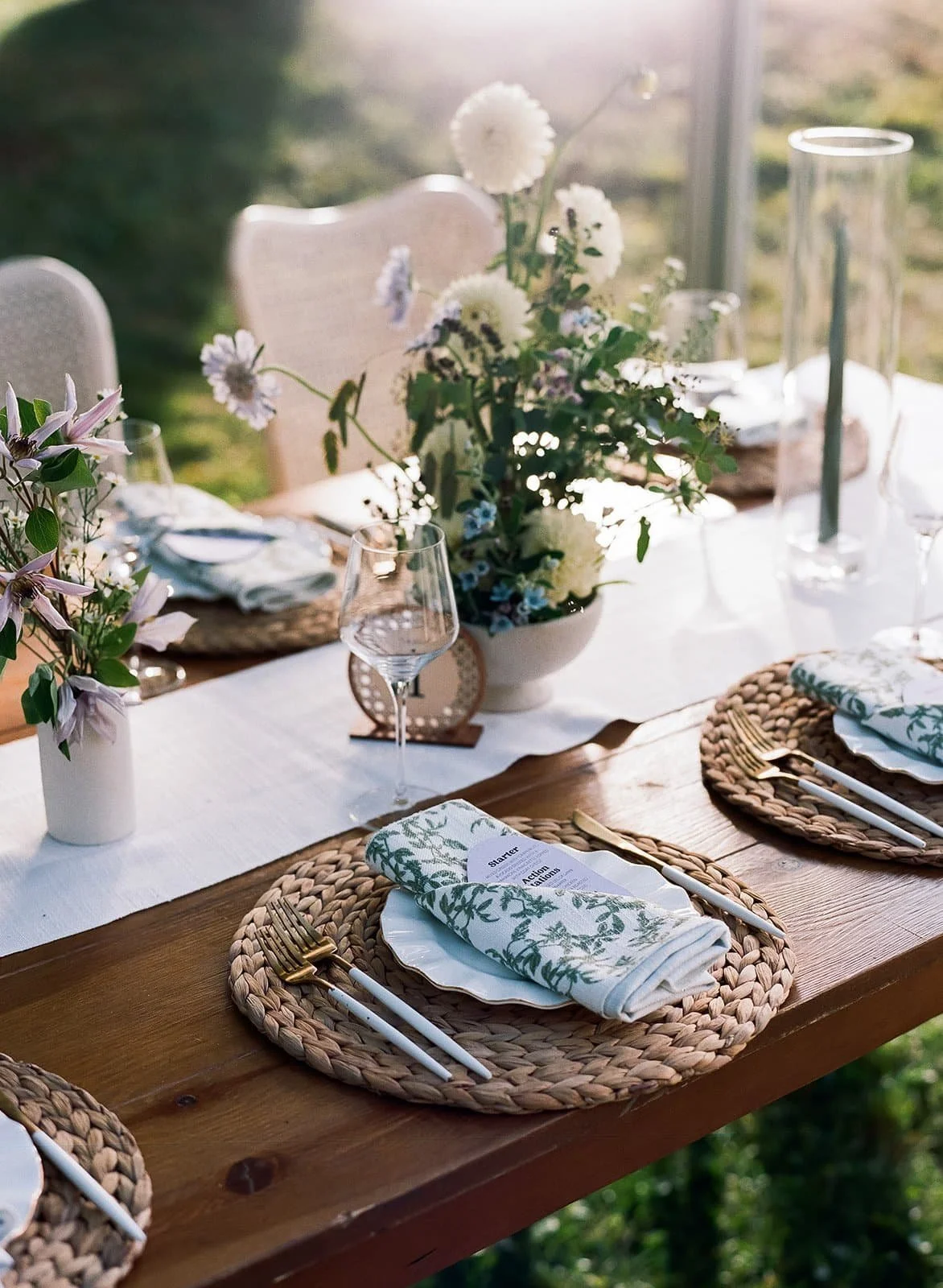 Nature-Inspired Wedding Tablescape | Lake Michigan Backyard Reception