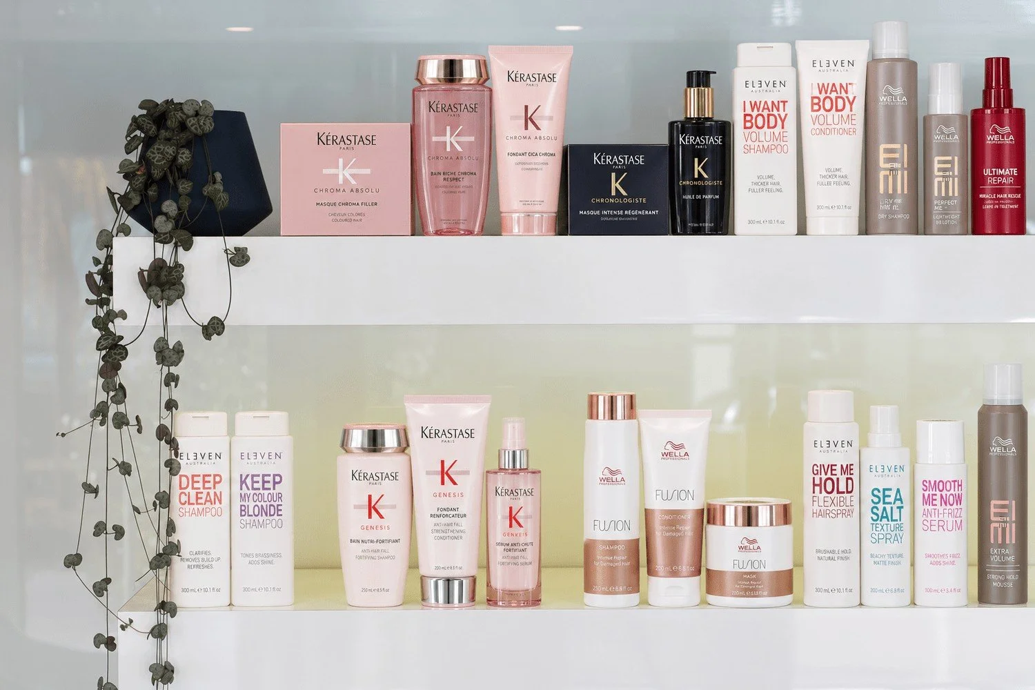 Retail shelving and styling area in the Alkemi salon