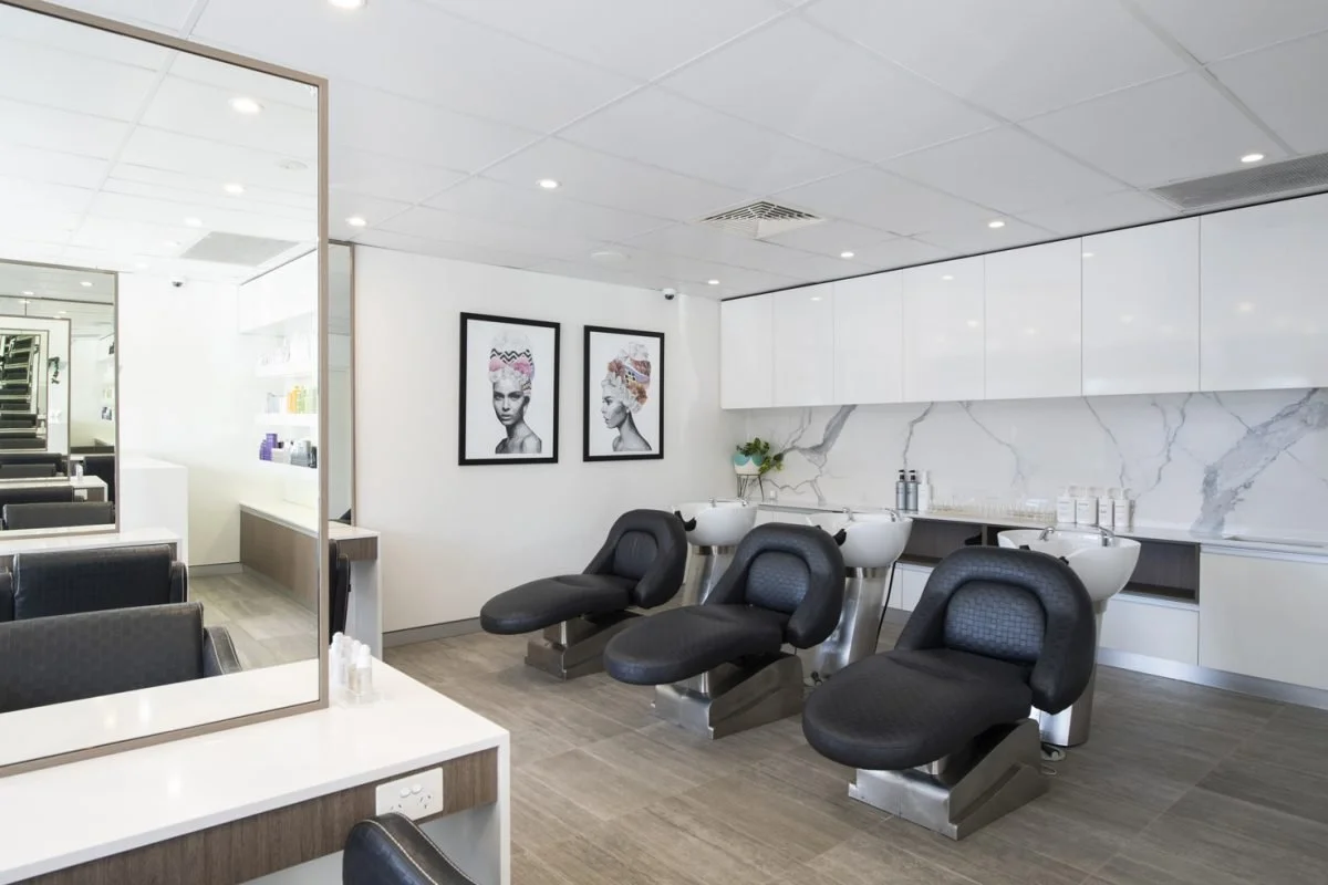 Premium backwash area at Alkemi hair salon in Mount Pleasant