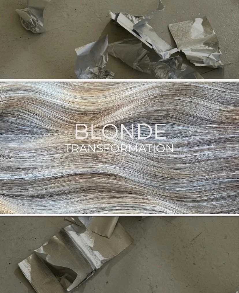 Blonde transformation: dimensional hair colour and foils from Alkemi Salon in Mount Pleasant.