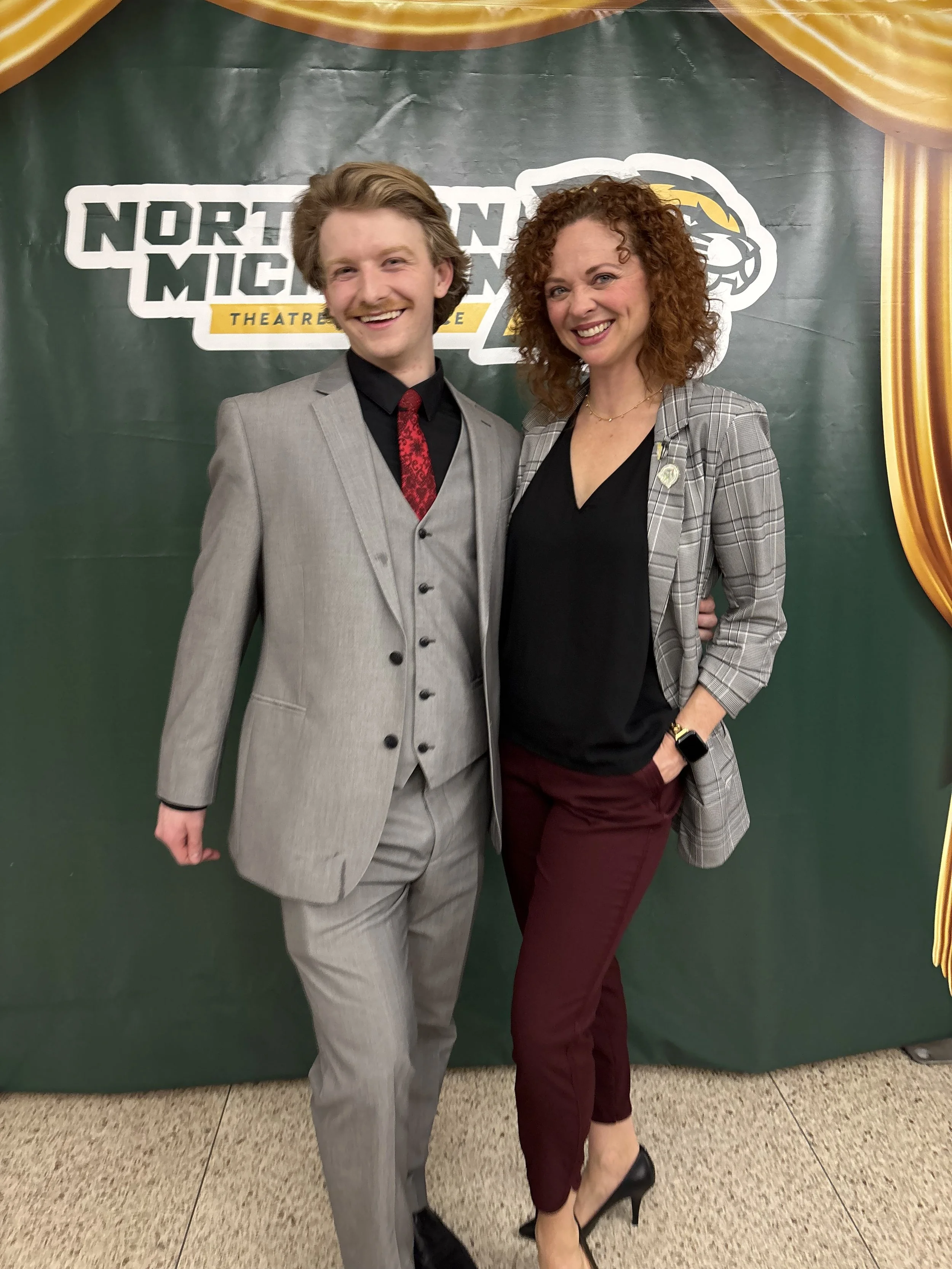 Cayden Smaka and Kristen Beth Williams after the opening night of 9 to 5!