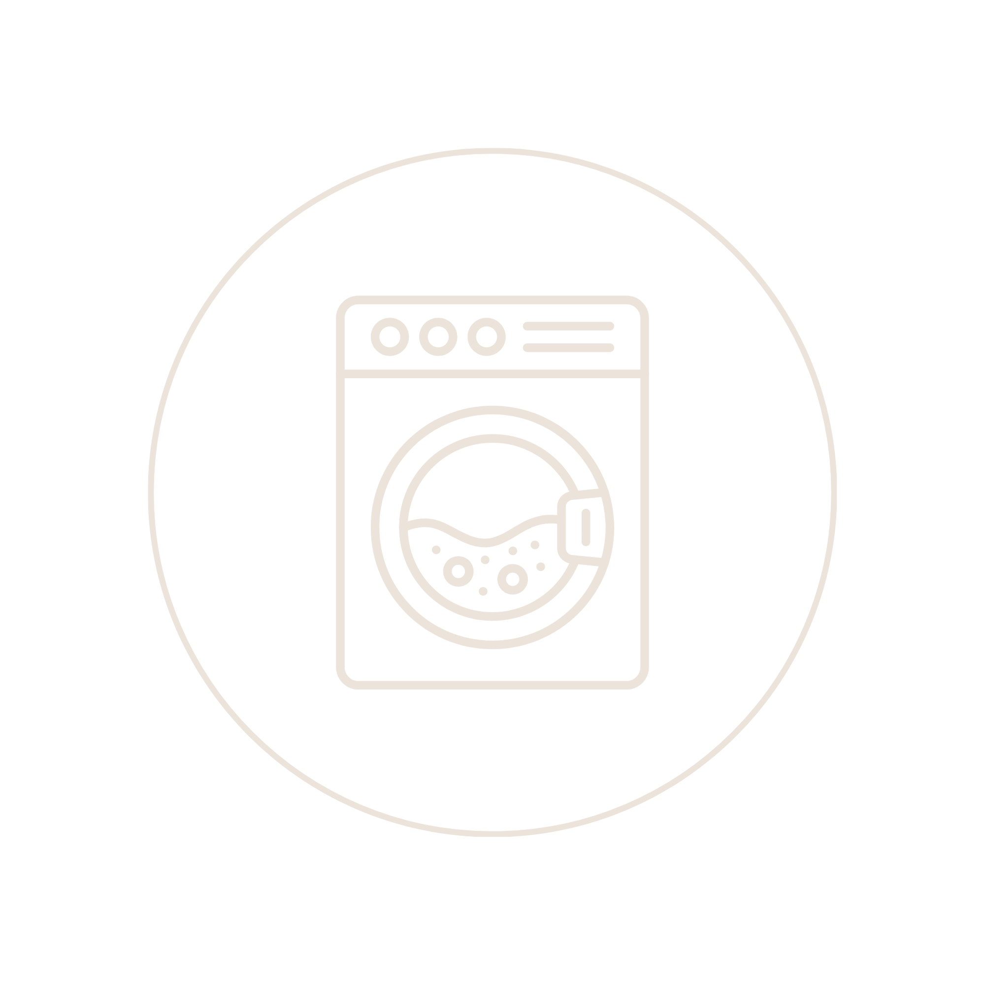 An illustration of a speaker with a circular outline and an image of a wine glass in the center, with sound waves emanating from it.