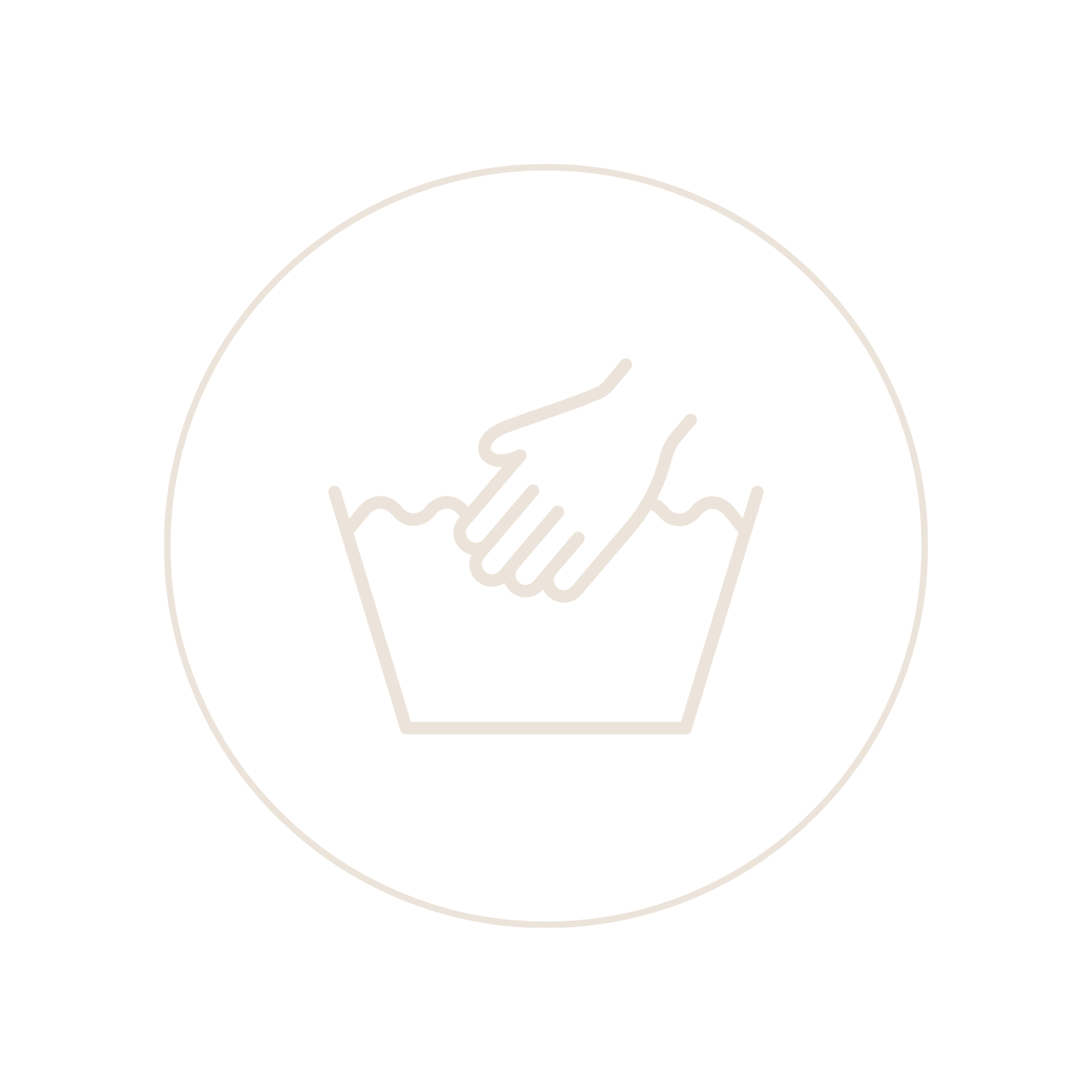 Black background with an abstract white outline of a hand holding a mug, with the word "enjoy" written in cursive inside the mug.