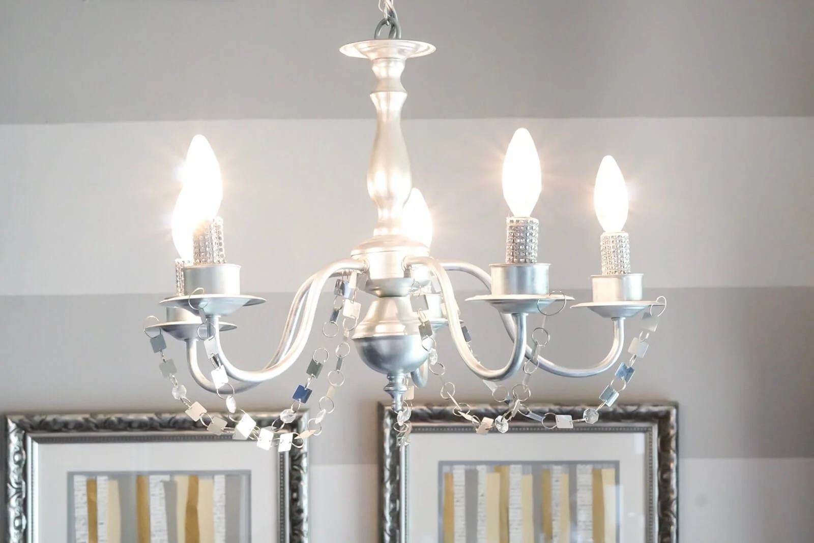 Super Easy and Inexpensive Brass Chandelier DIY