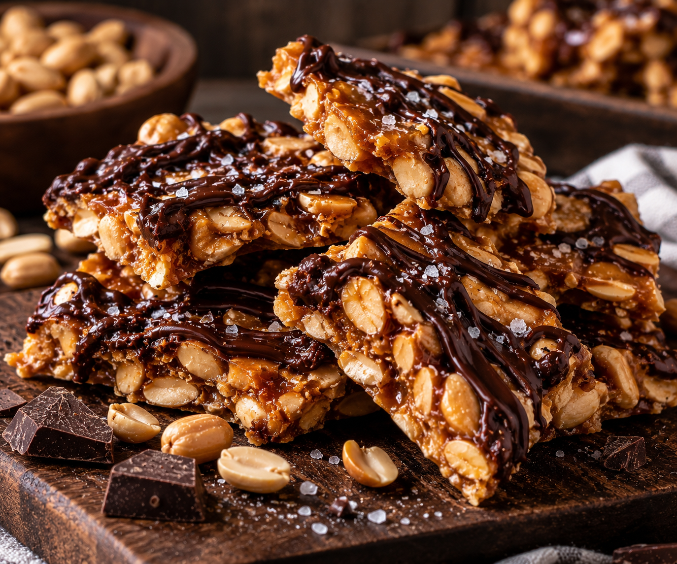 1LB Organic Chocolate Drizzled Protein Peanut Brittle ( 75g PROTEIN)