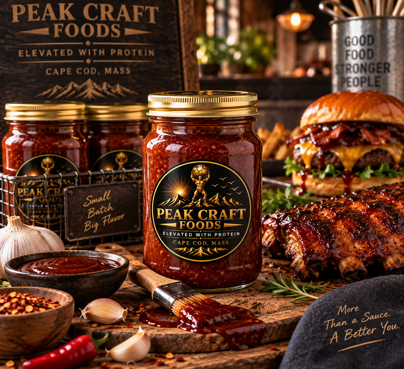 Sweet and Spicy Organic Garlic Protein BBQ Sauce ( 31g PROTEIN PER JAR)