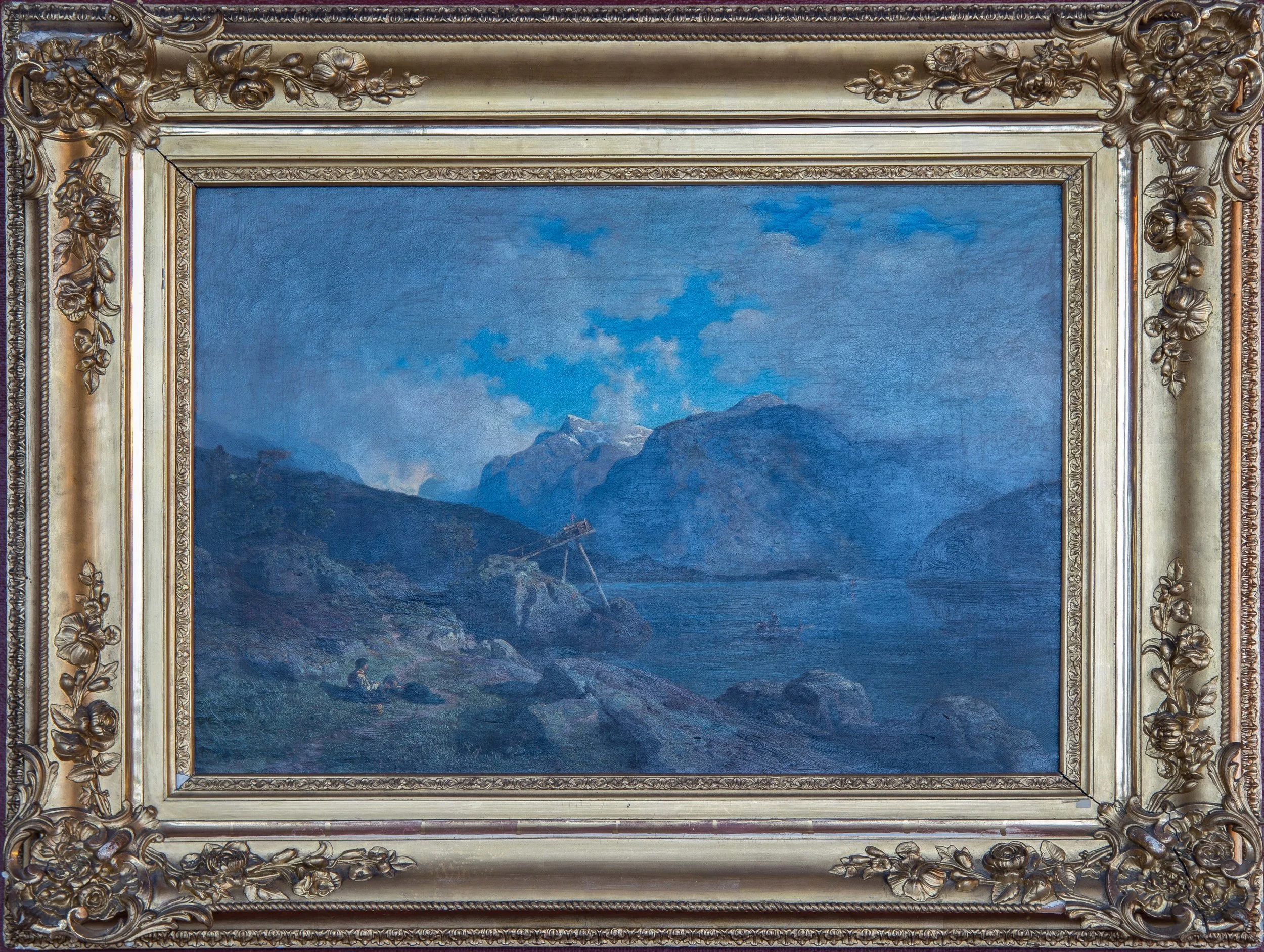 Hans Fredrik Gude - Salmon ladder near Skaasheim