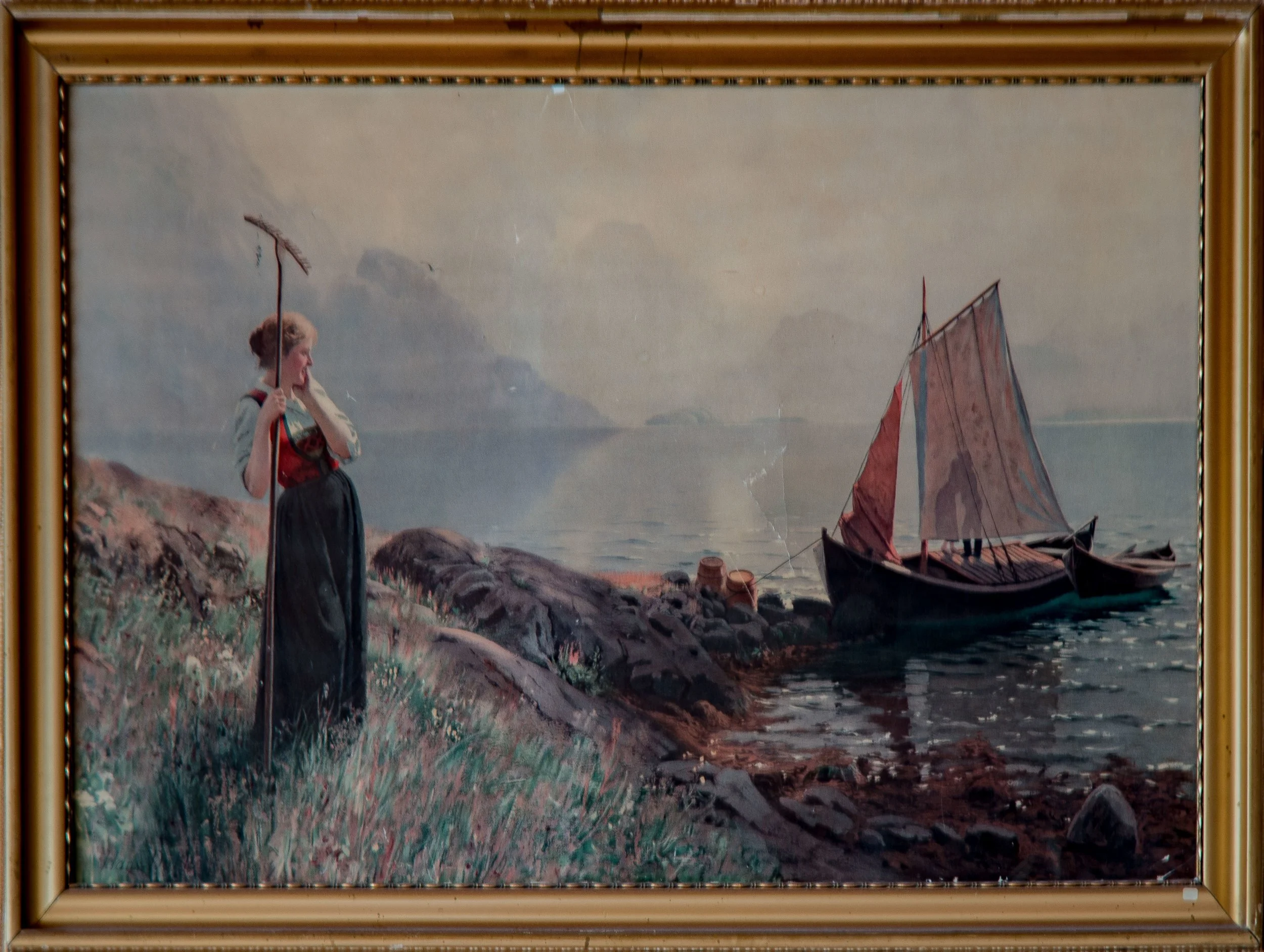 Hans Dahl - Girl with a rake