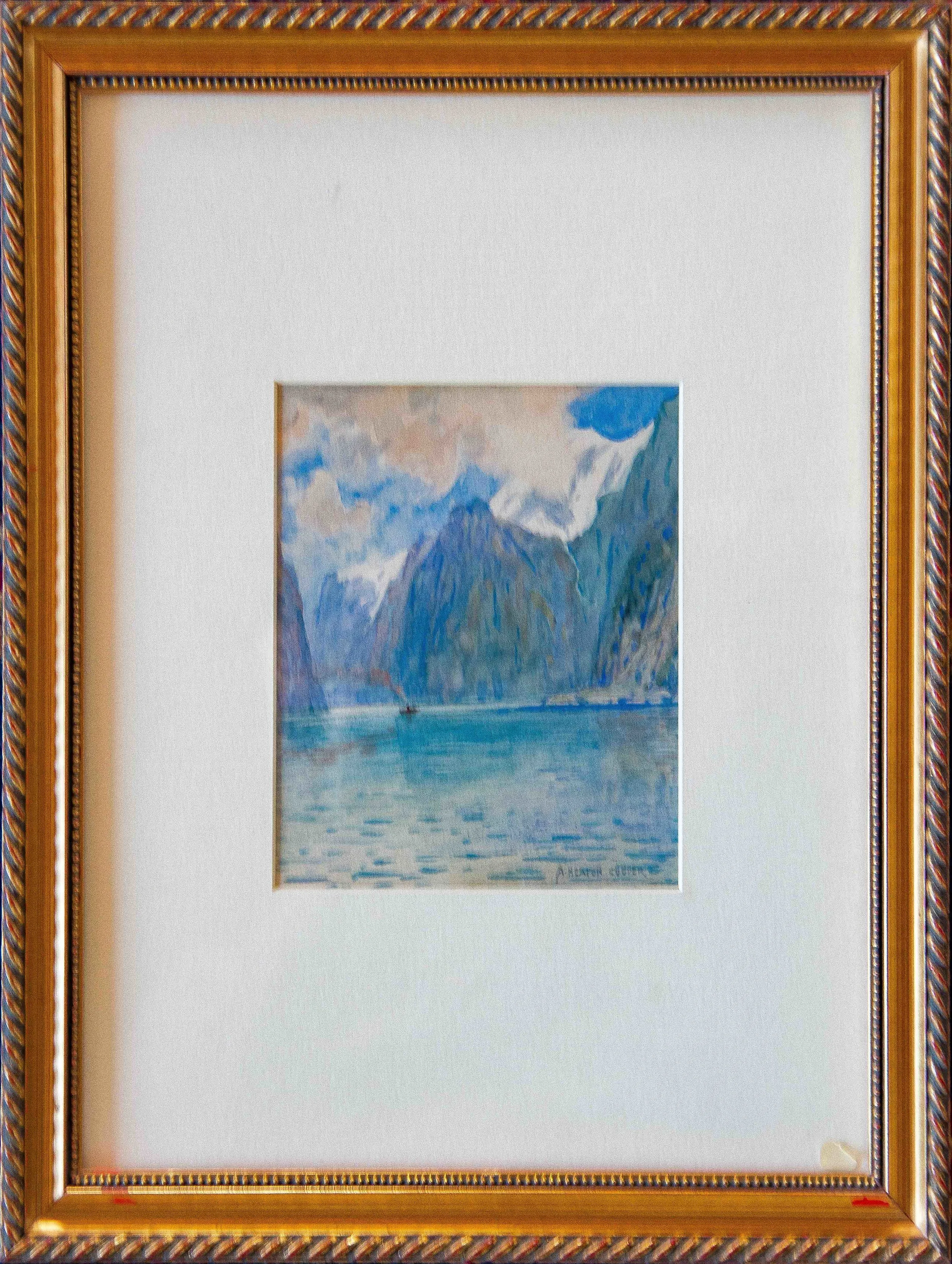 Alfred Heaton Cooper - Fjord landscape w/ boat