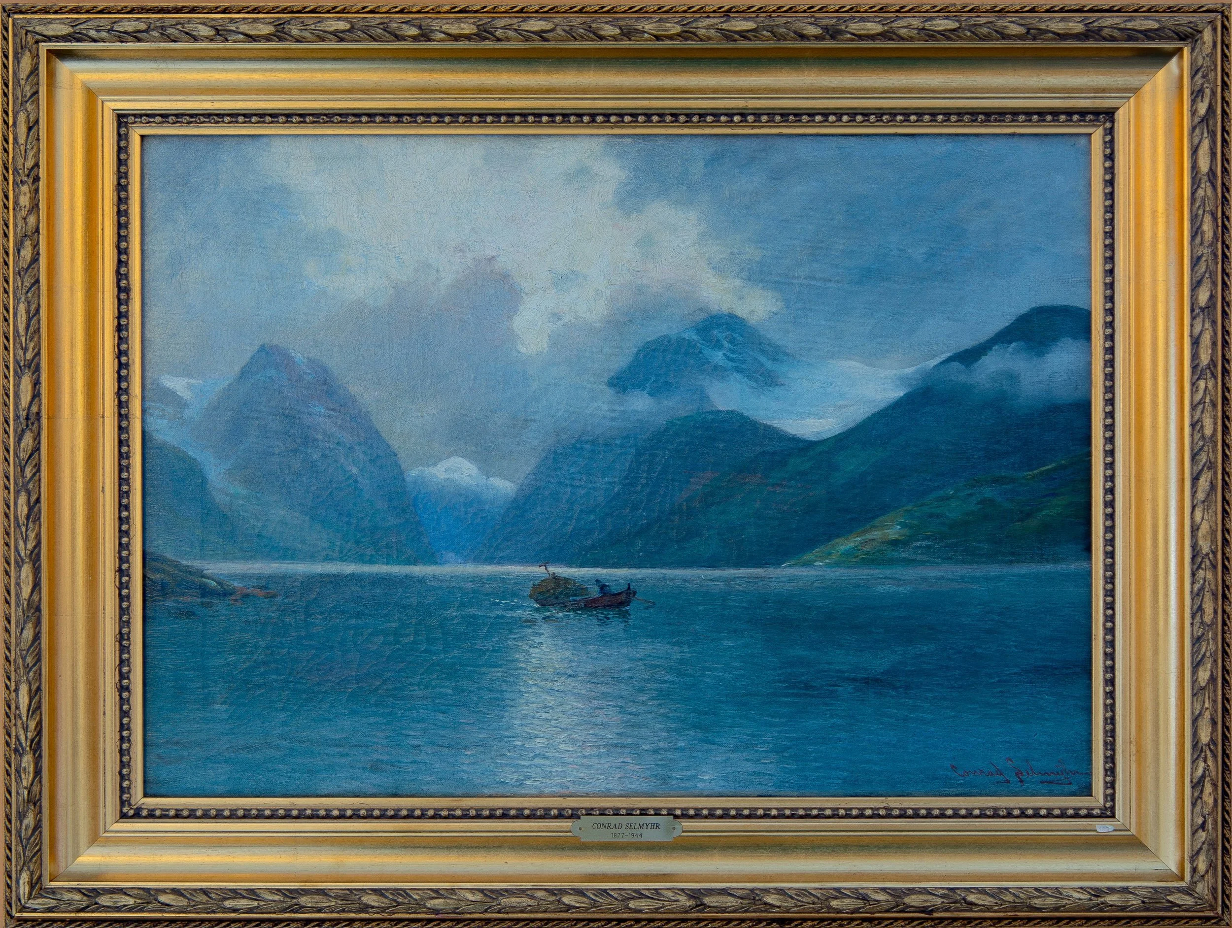 Conrad Selmyhr - Fjord motif w/rowing boat