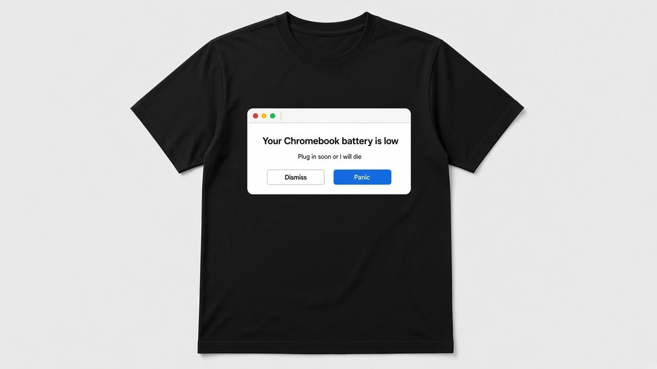 Chromebook Battery Low Tee