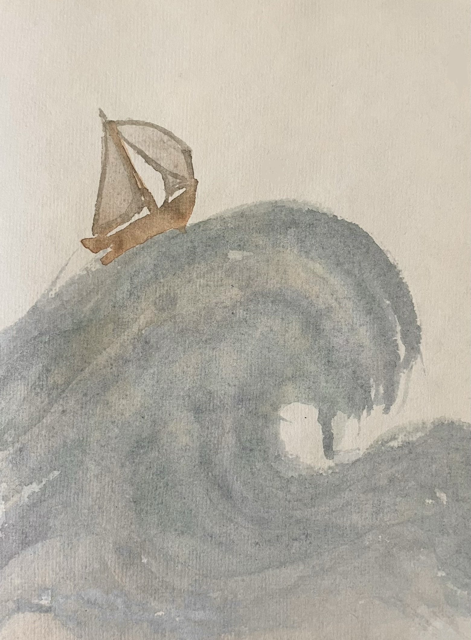 Jan 30, 2016 - "Riding the Wave" - watercolor on paper