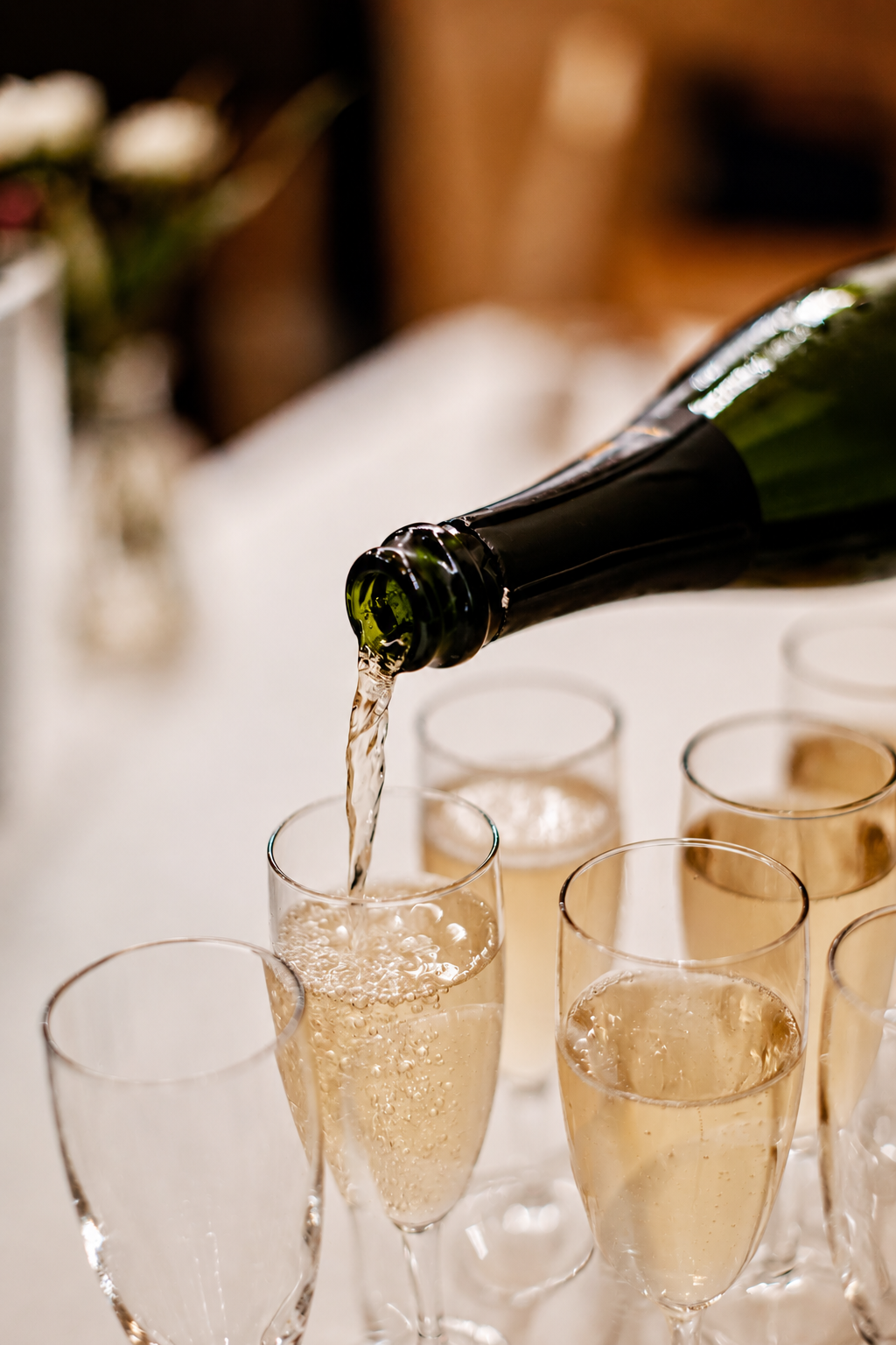 flûtes de champagne Clos de Beaurepaire Maison Panache pour Pondicheri Weddings