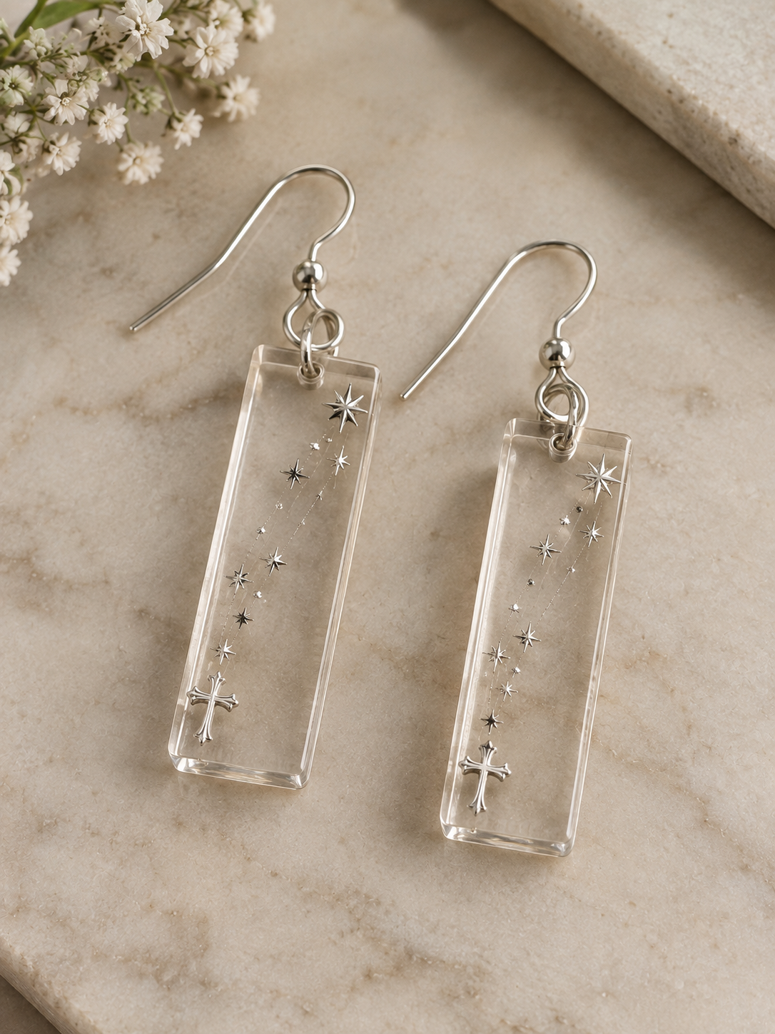 Silver Cross Earrings