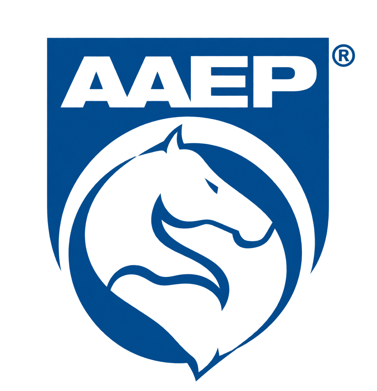 Blue logo featuring the word 'AAMAP' at the top and a horse's head silhouette within a circular design.