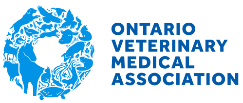 Logo of the Ontario Veterinary Medical Association featuring a circular design with various animals around a central paw print.
