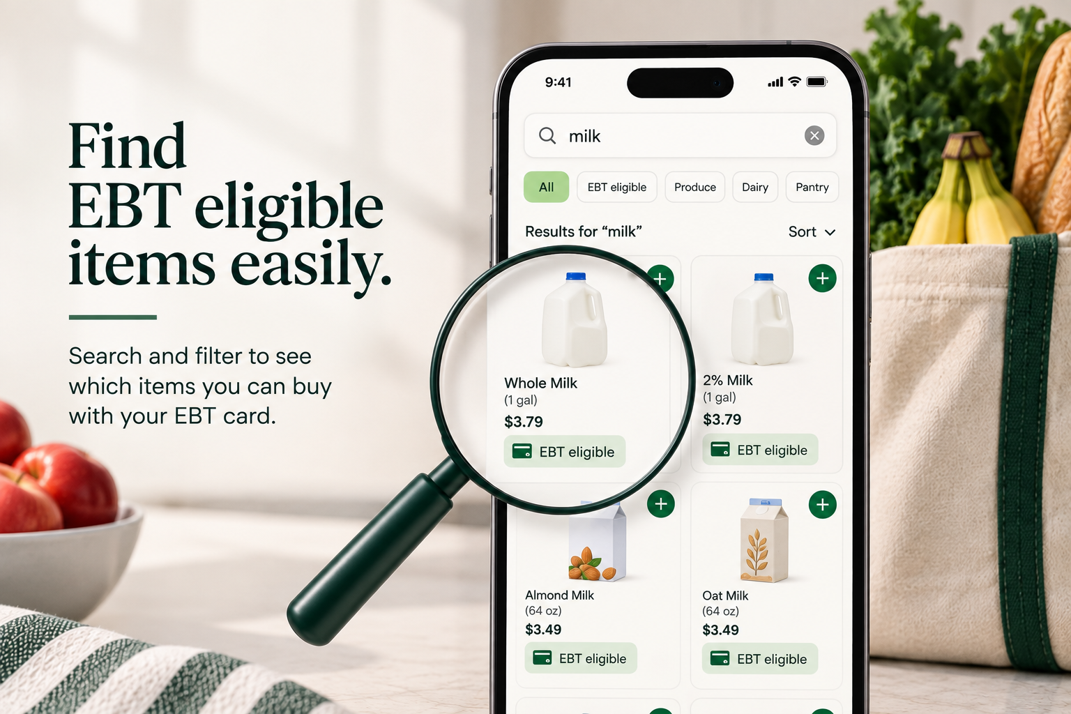 Find EBT-eligible items
