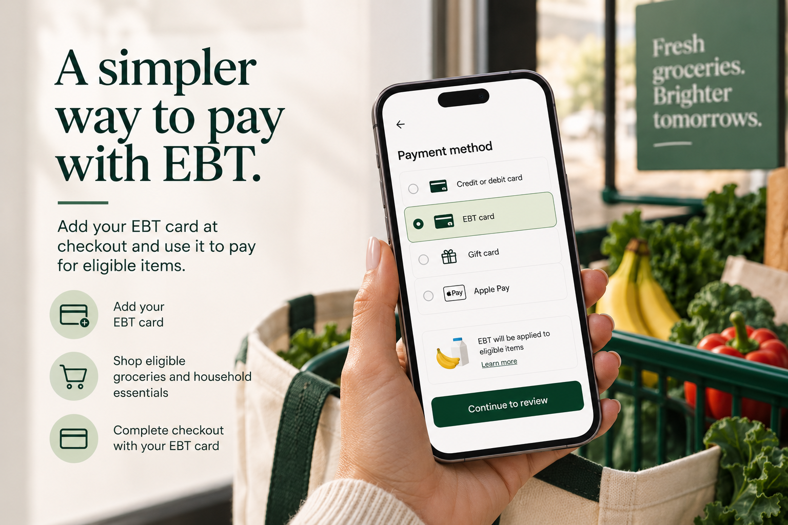Check out with your EBT card