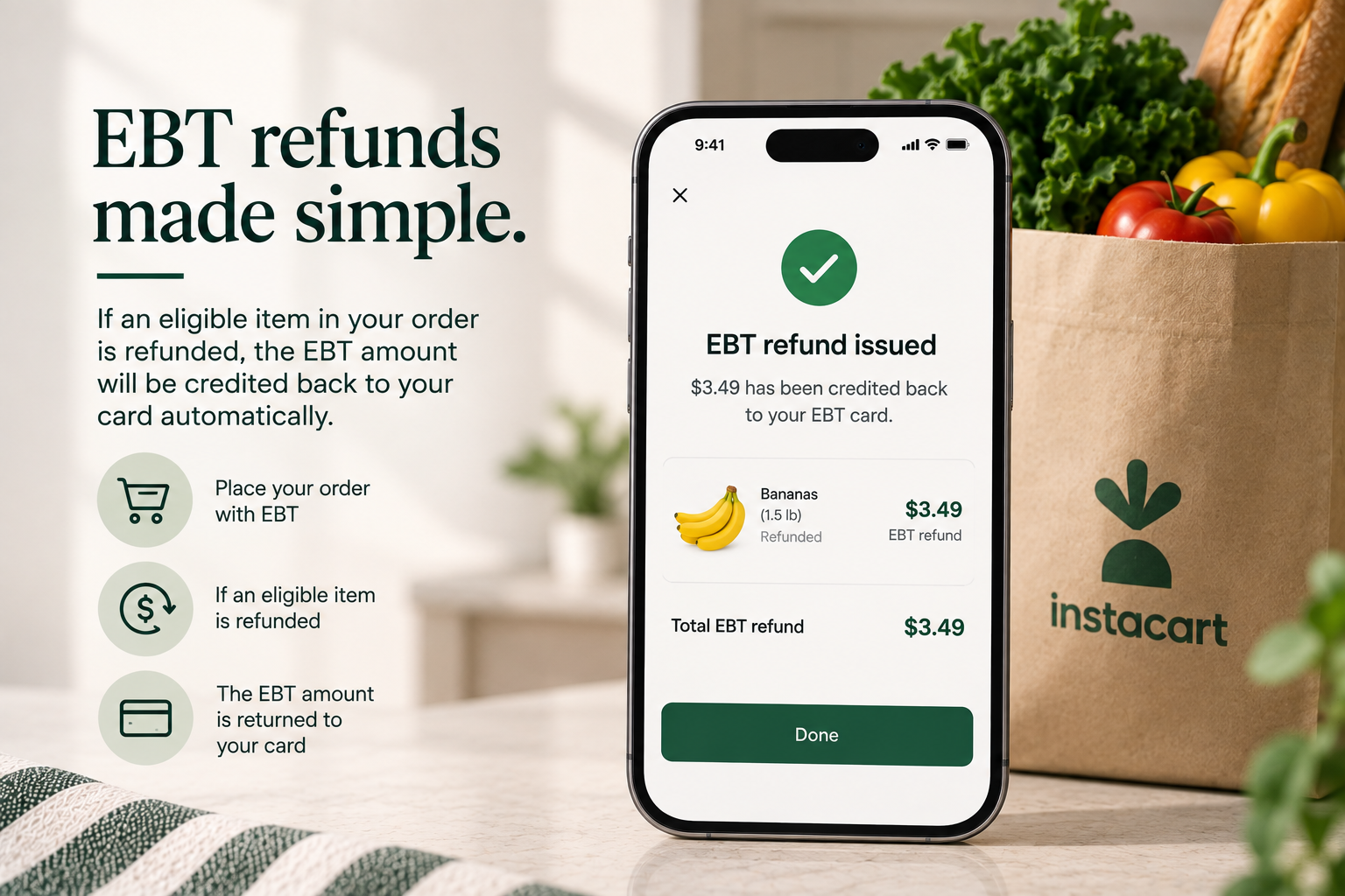 EBT SNAP refunds and returns