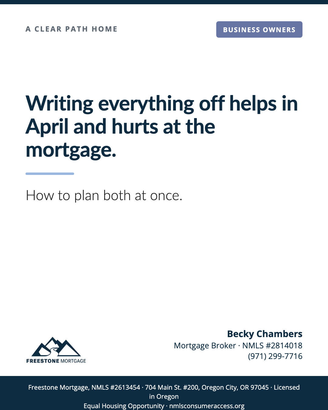 Write-Offs vs. the Mortgage: How to Plan Your Tax Year With Your CPA and Your Mortgage Broker