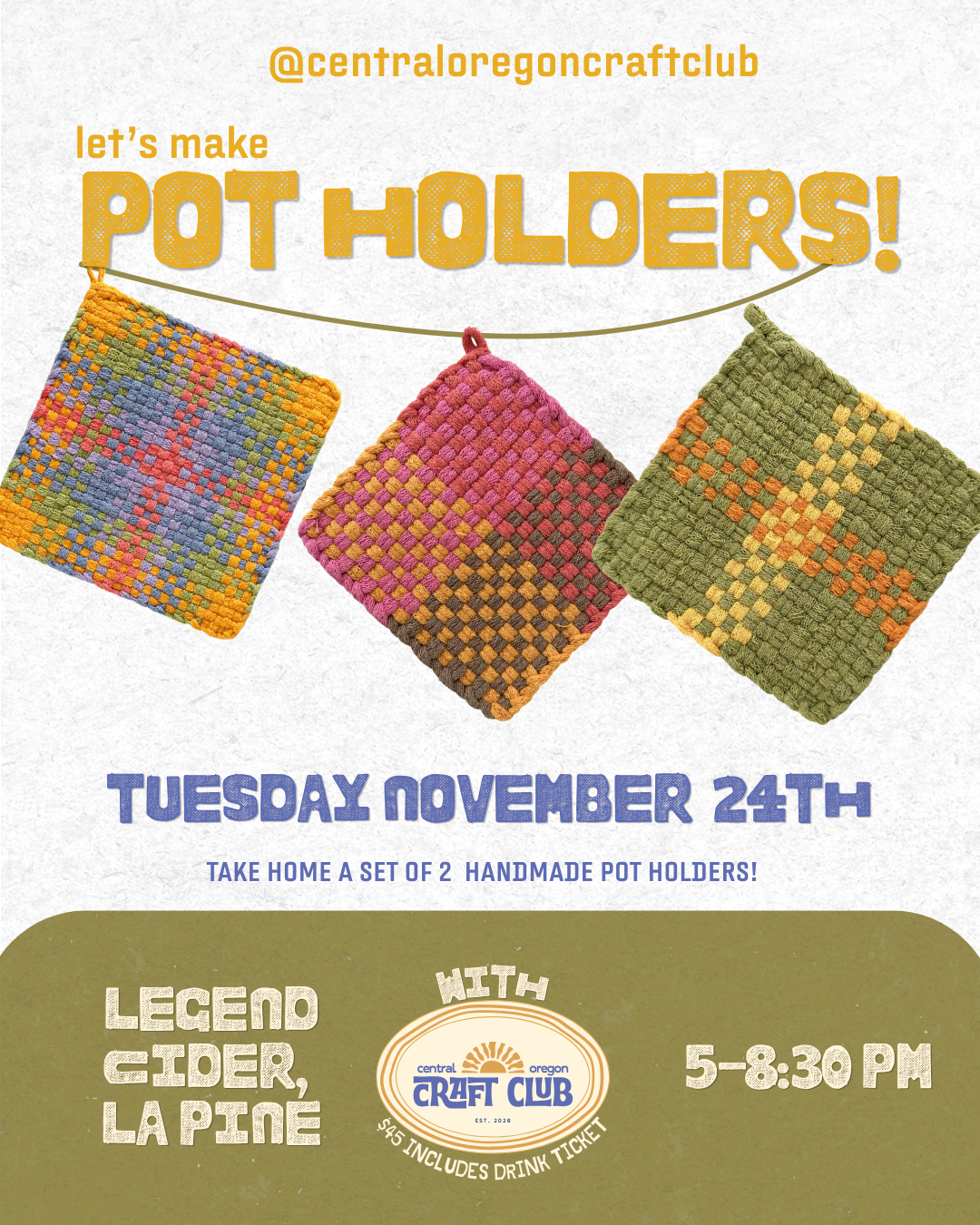 Woven Potholders — La Pine