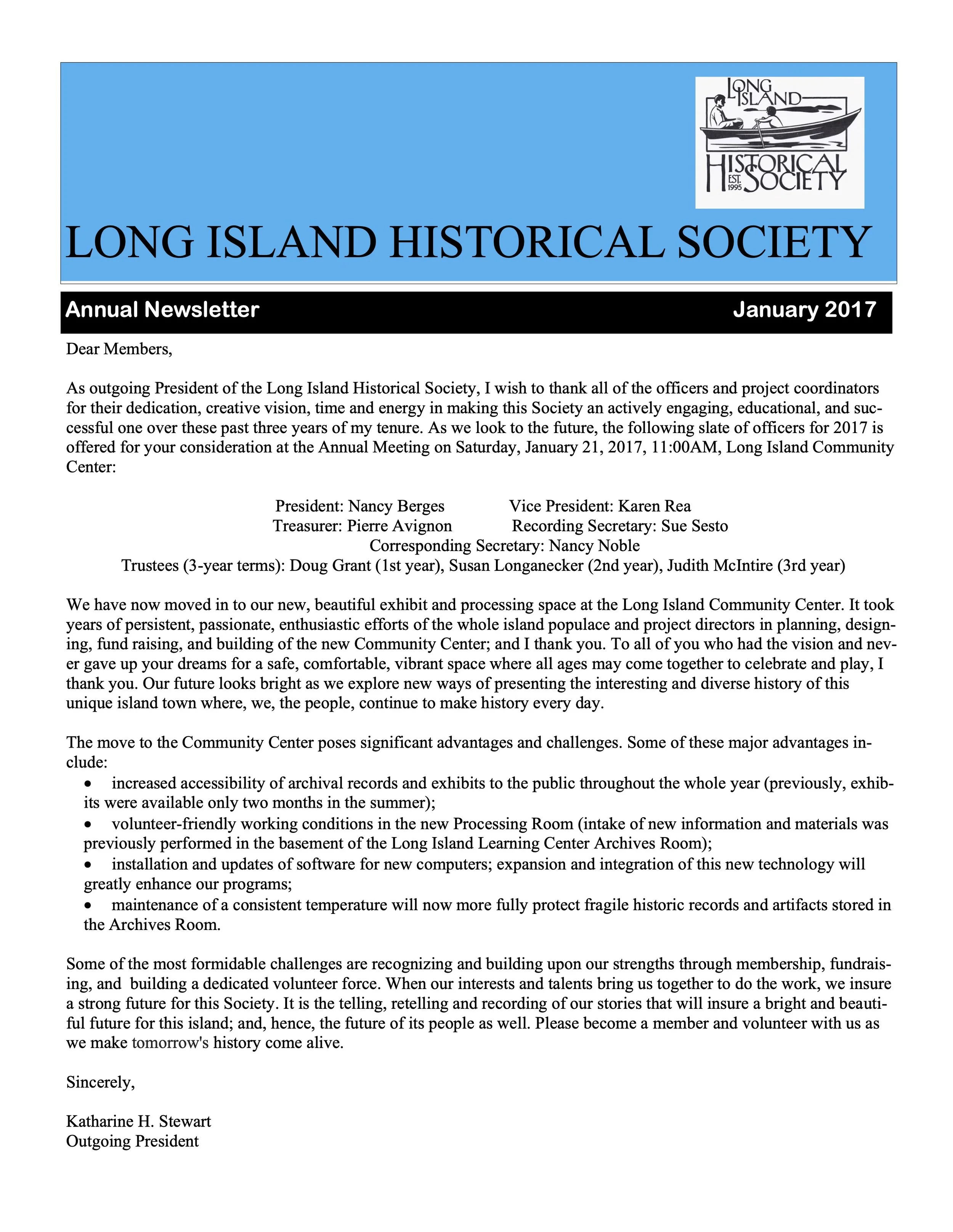 2017 LIHS Newsletter