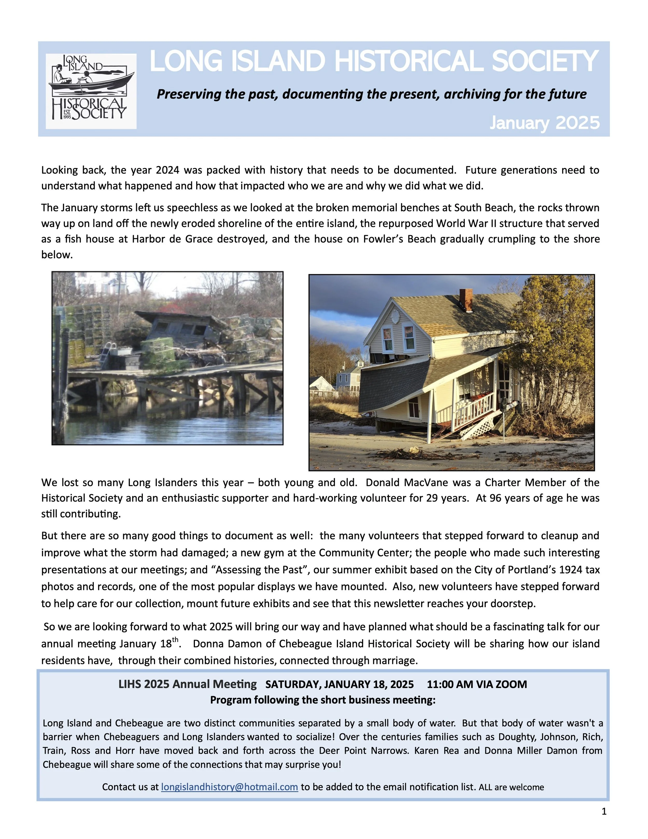 2025 LIHS Newsletter