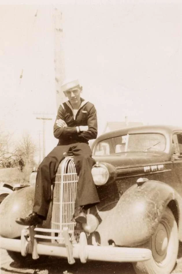 Don Rich home on leave from Boot Camp, c. 1941. Gift of Donald Rich. 2009.37.26