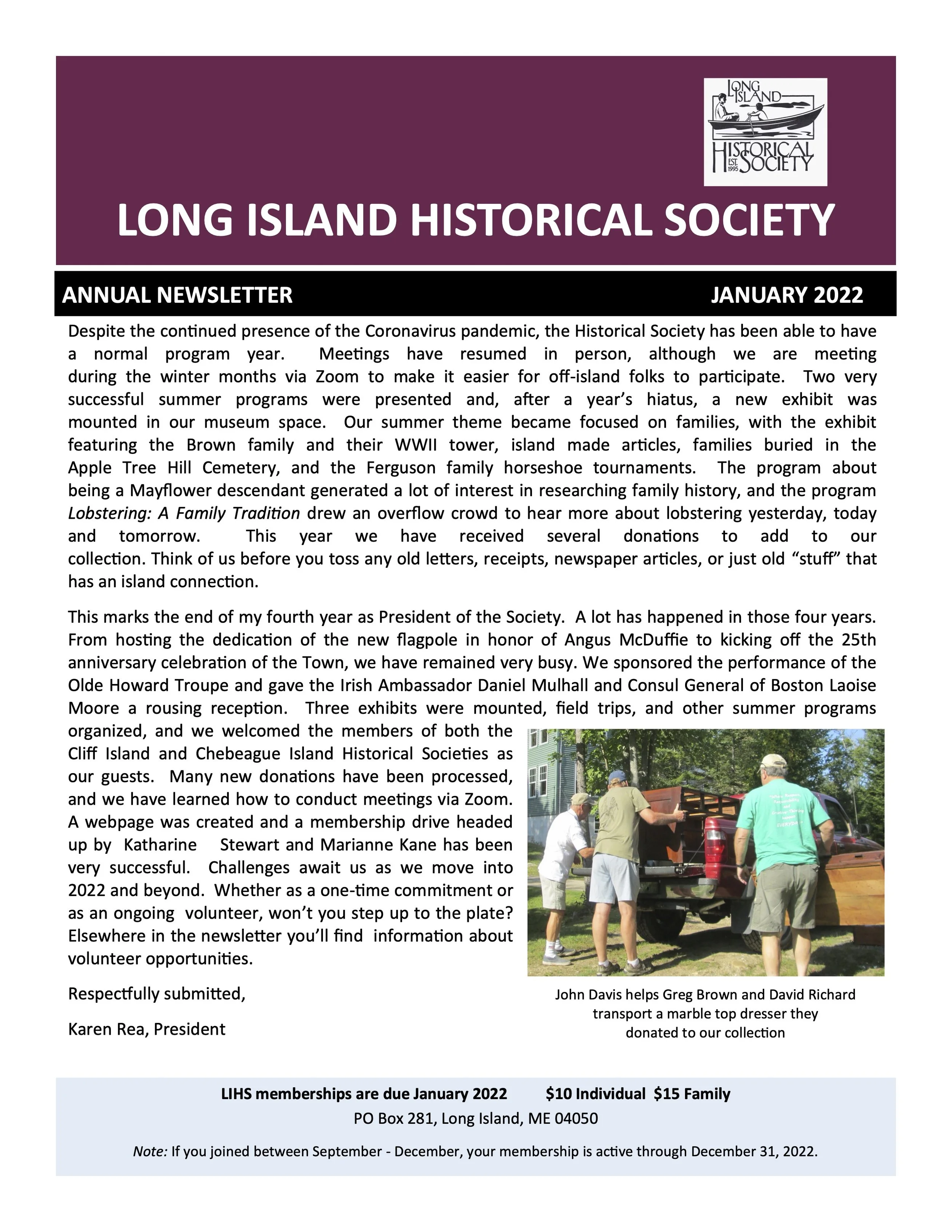 2022 LIHS Newsletter
