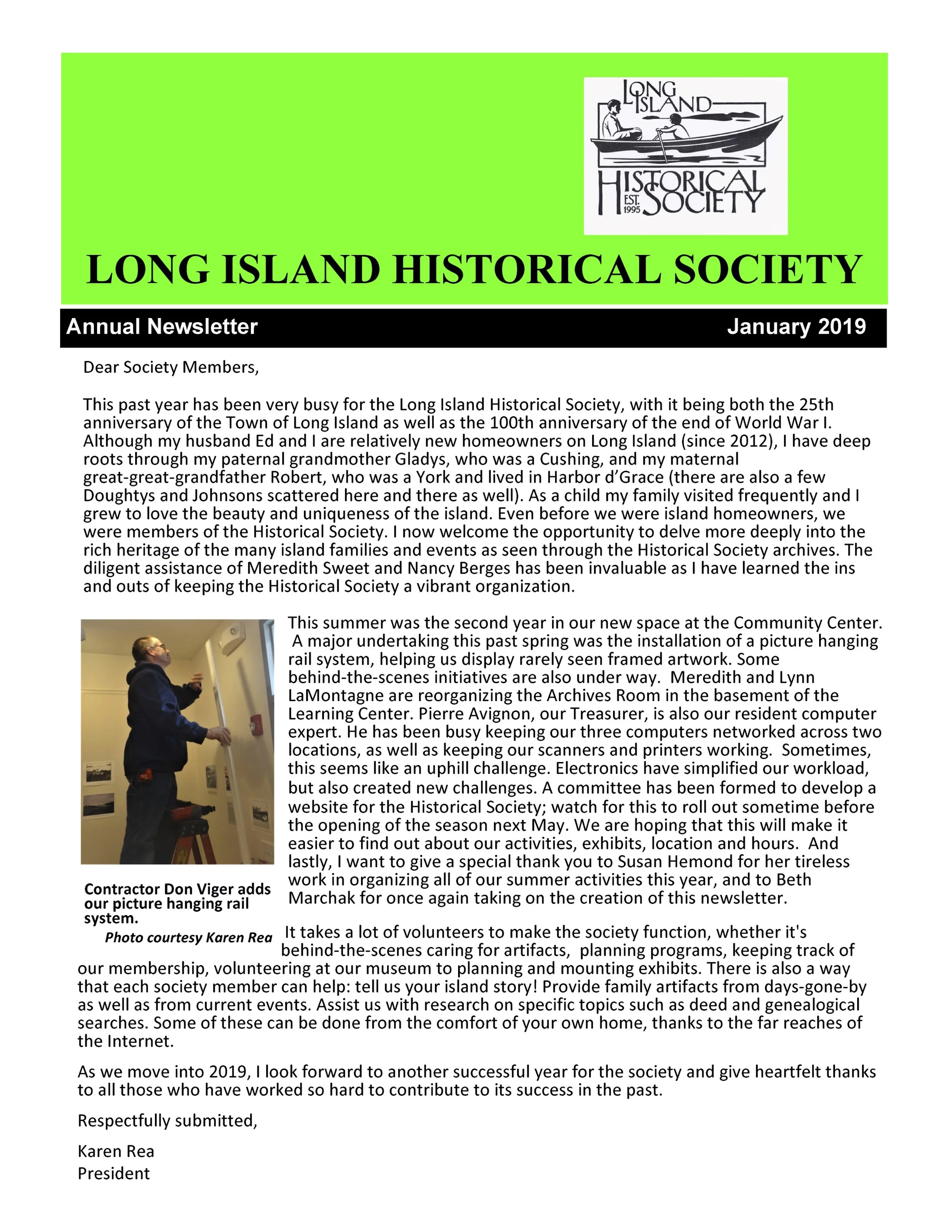 2019  LIHS Newsletter