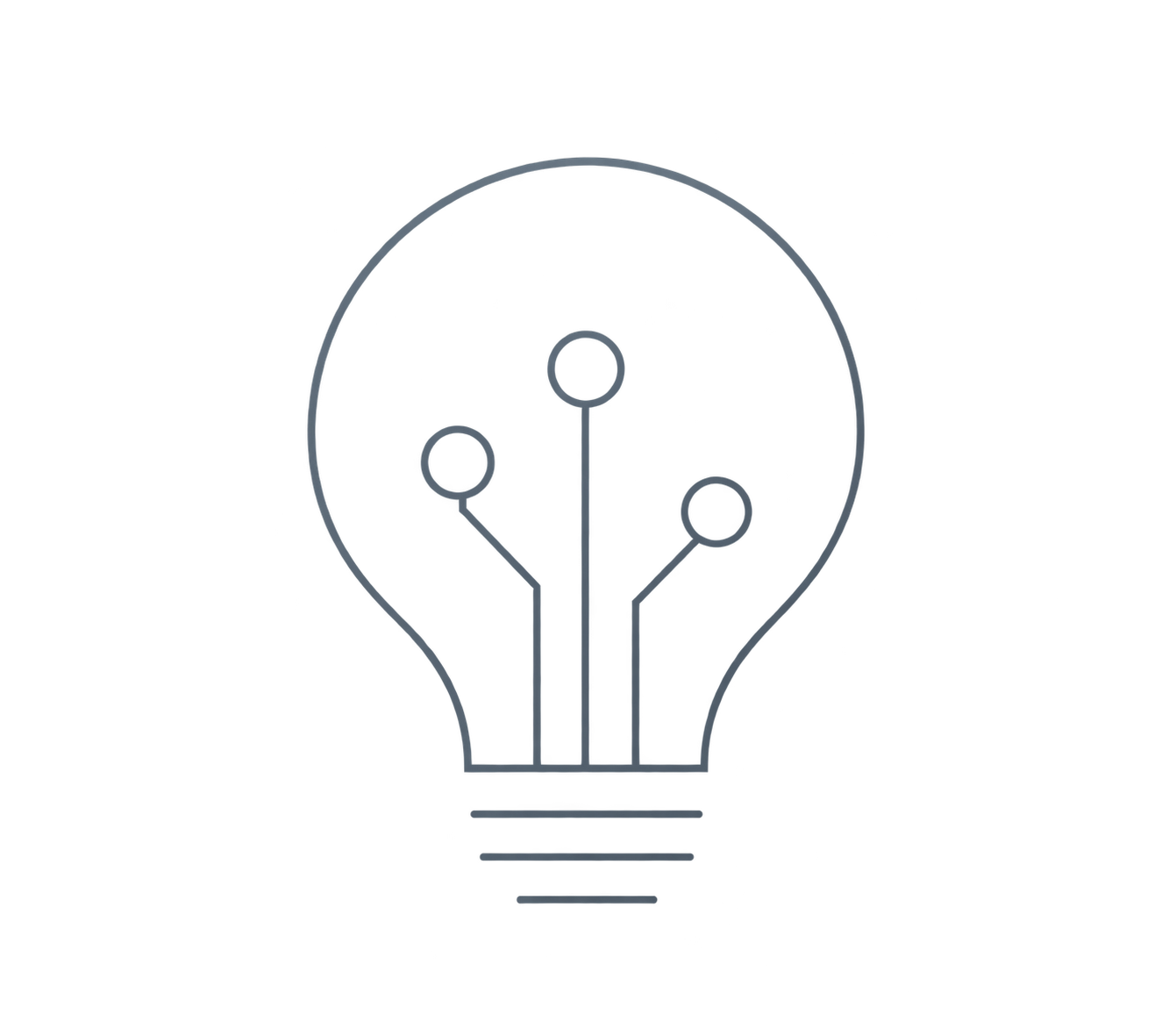 An illustration of a light bulb with a circuit pattern inside, symbolizing innovation or ideas.