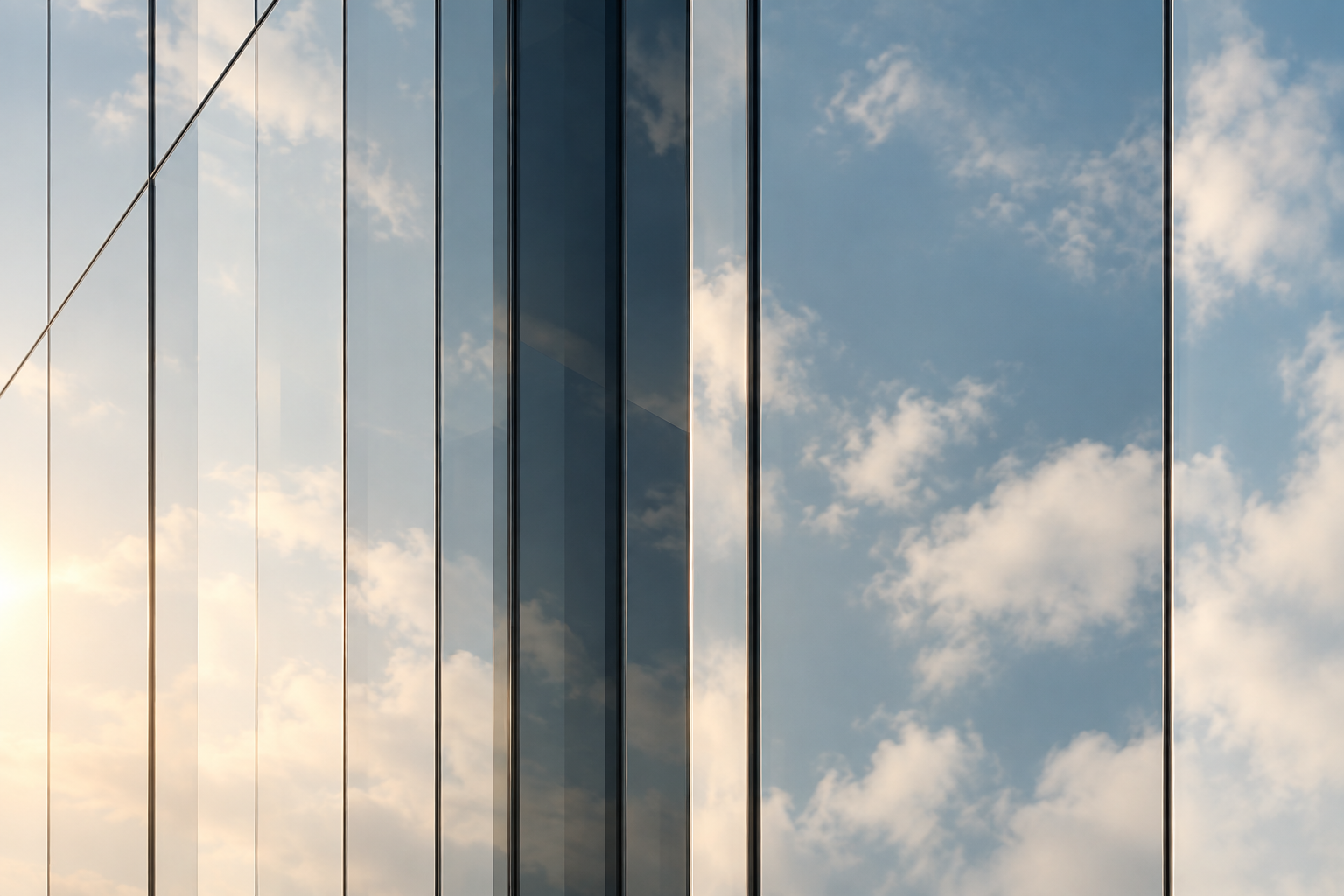 Contemporary glass architecture representing innovation, emerging technology and the evolving businesses advised by Heidi A. Lawson PLLC.