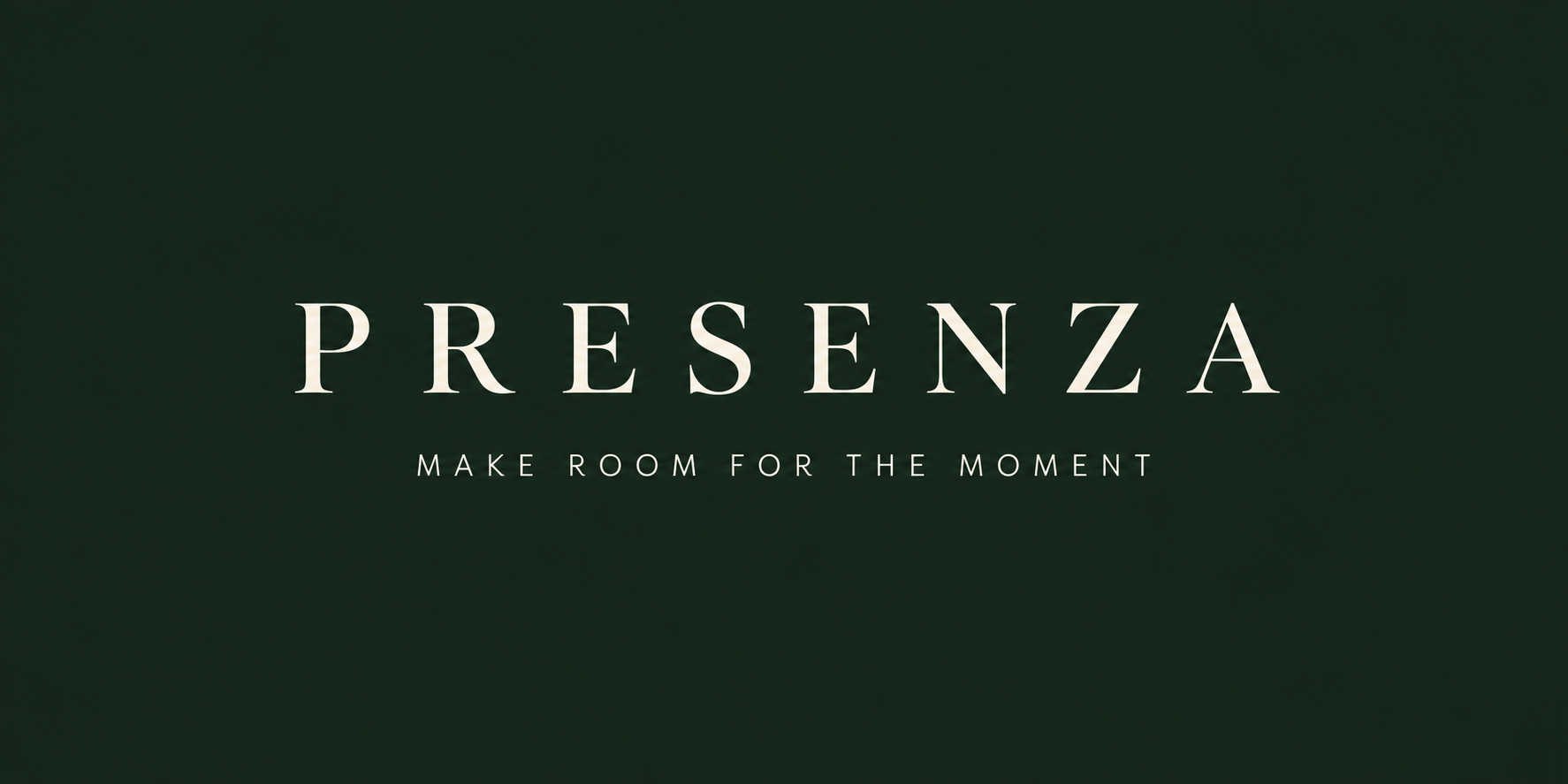 Green background with white text that says "PRESENTA" and "MAKE ROOM FOR THE MOMENT"