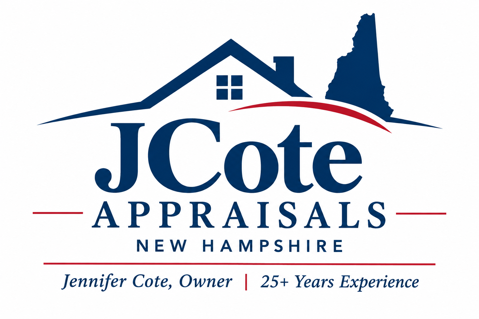 JCote Appraisals, a New Hampshire real estate appraisal business, in New Hampshire, and the owner Jennifer Cote with over 25 years of experience.