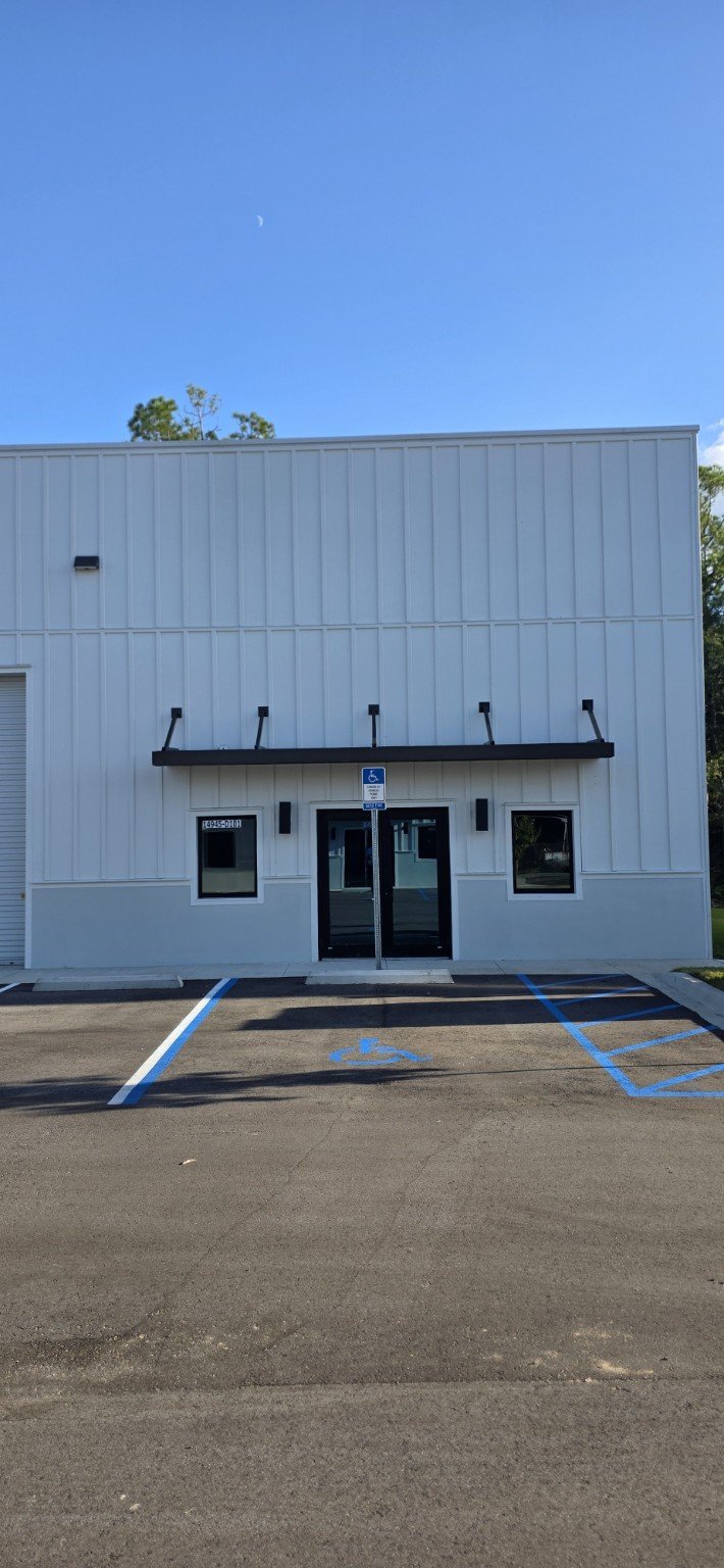 Standard double-door commercial entrance