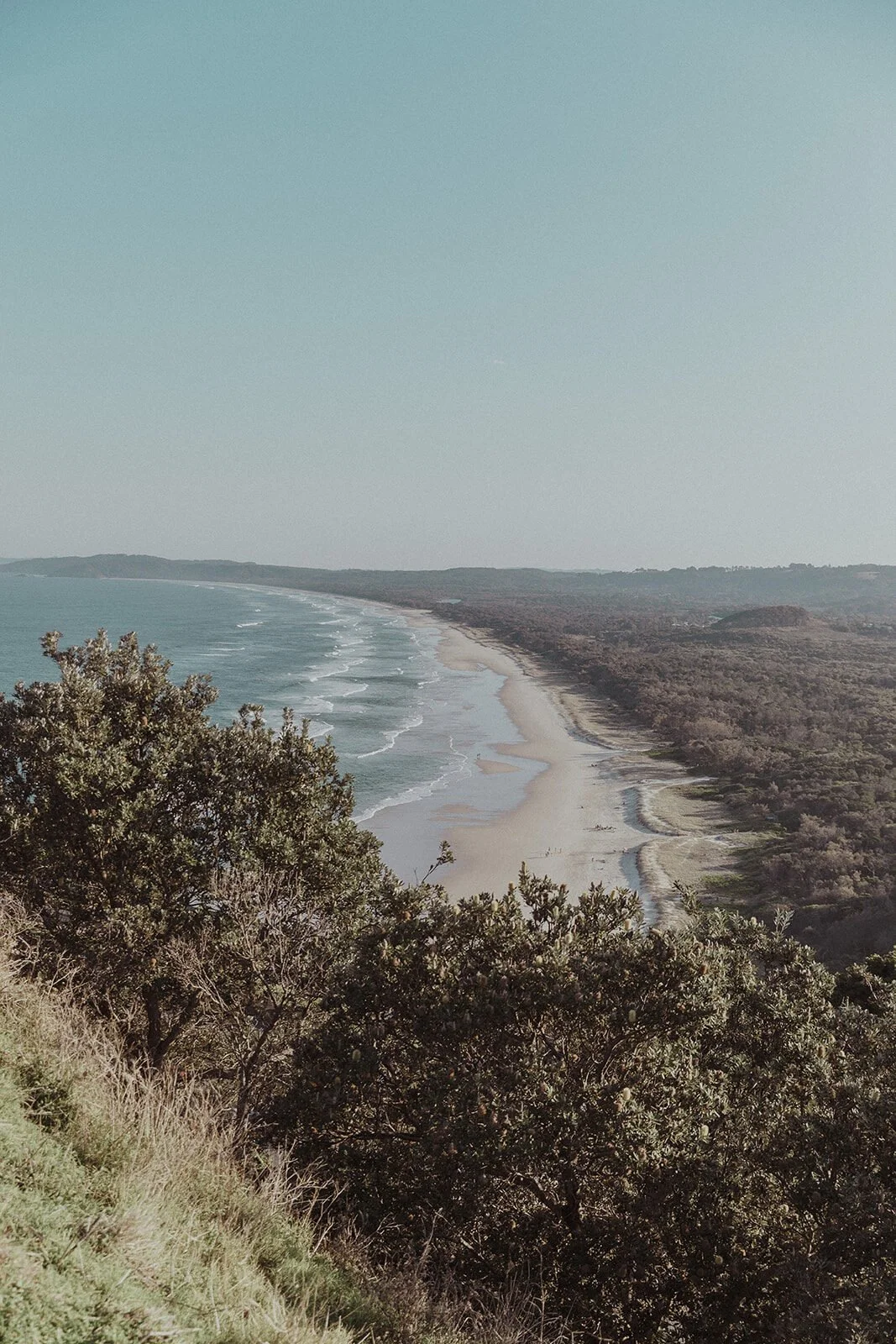 View of the coastline from Cape Byron, Maggie and William's pre-wedding photos in Byron Bay