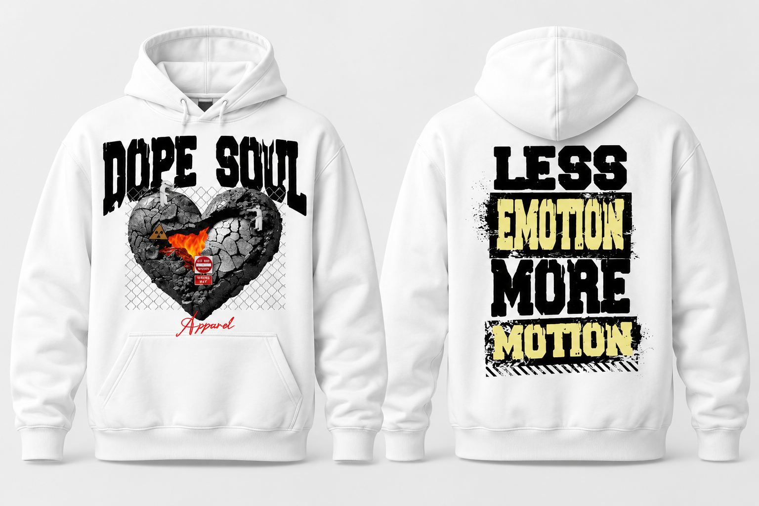 Dope Soul “Less Emotion, More Motion” White Hoodie