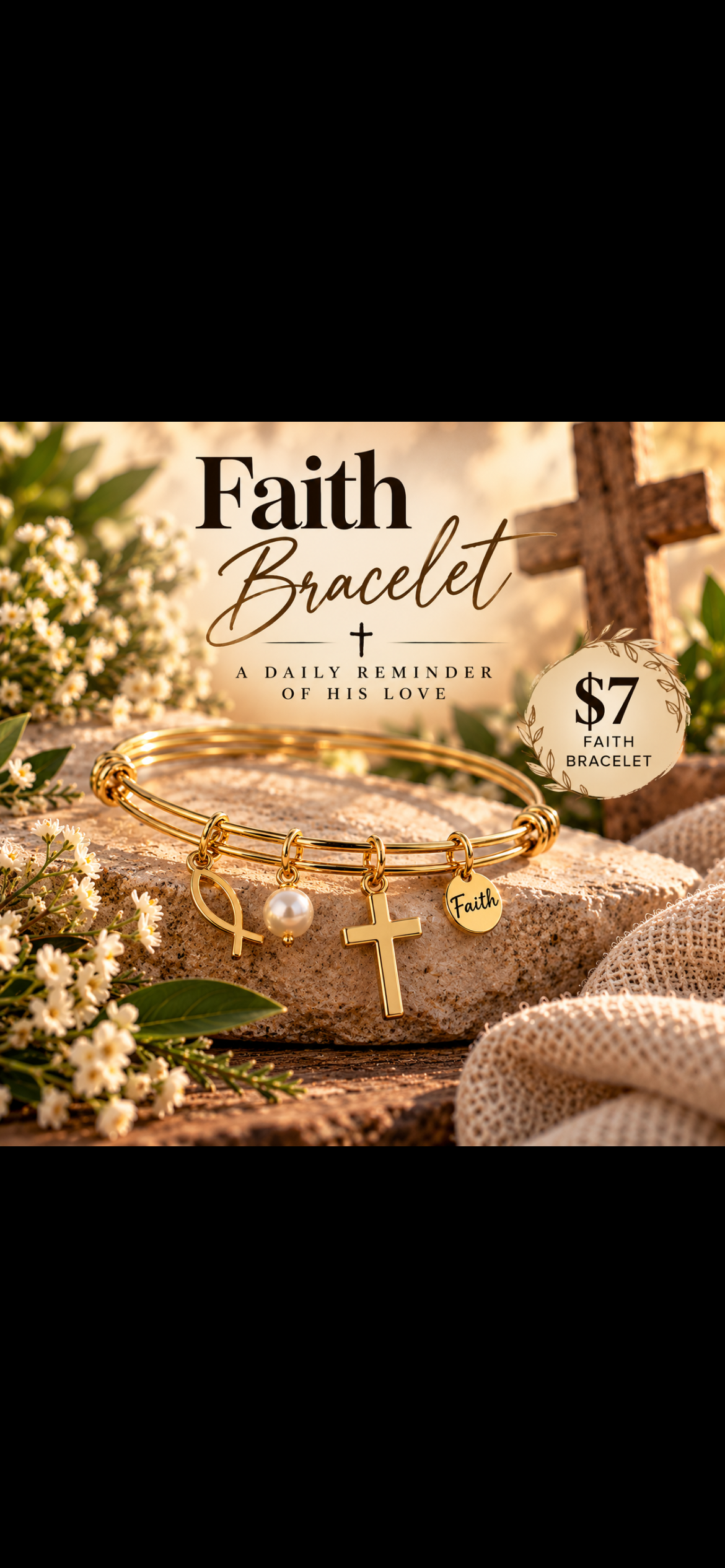 Gold Faith Charm Bracelet
