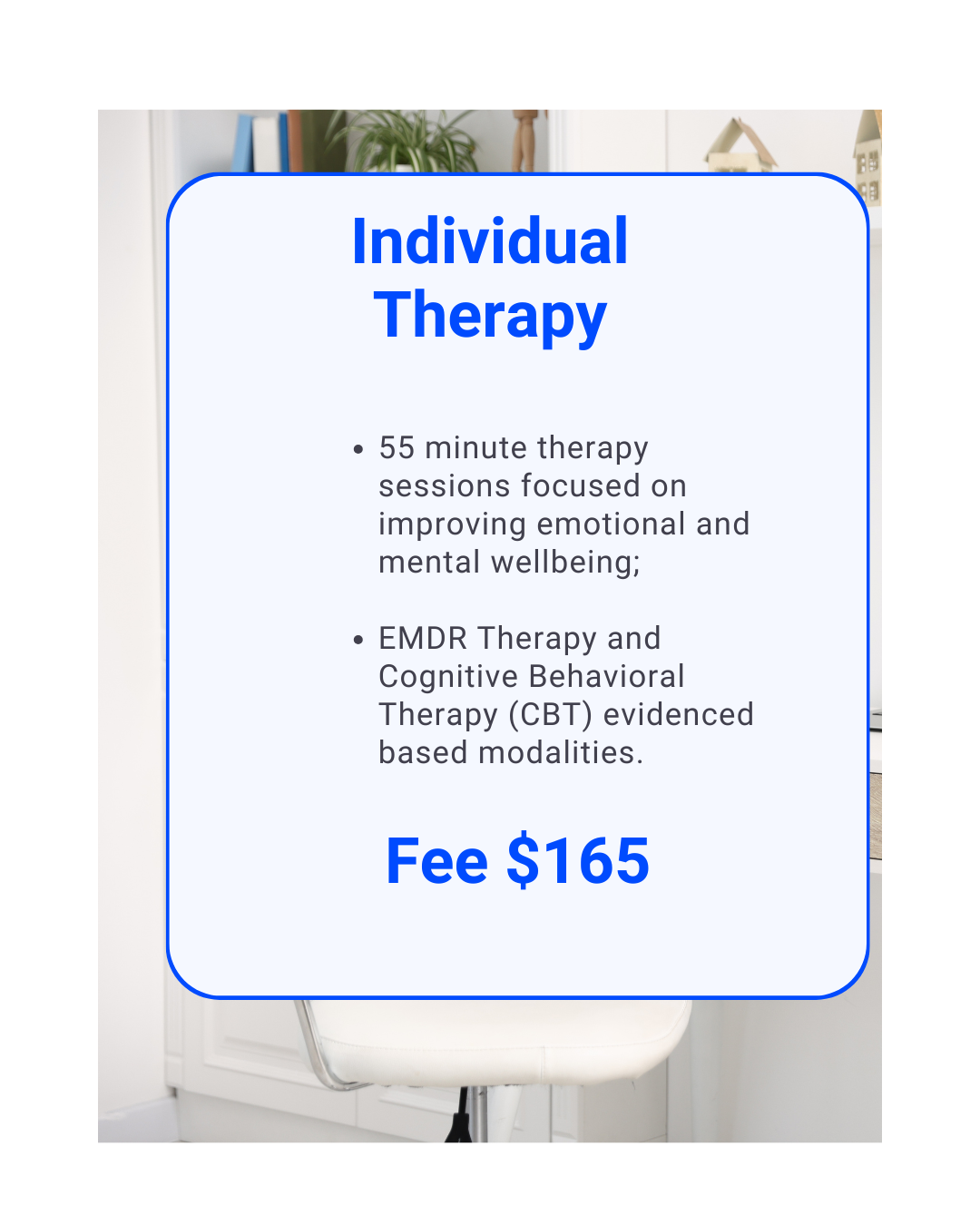 EMDR Individual Therapy Fee