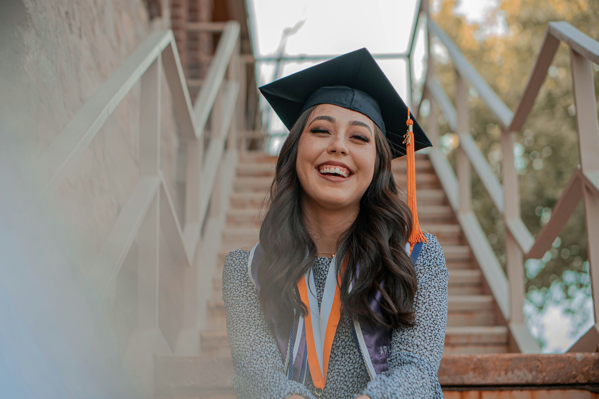 graduate celebrating her graduation