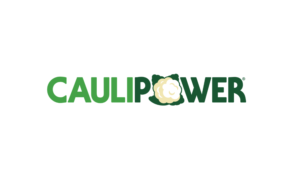 Cauliflower Power logo with the word 'CauliflowerPower' in green text, featuring a cartoon cauliflower in place of the letter 'O'.