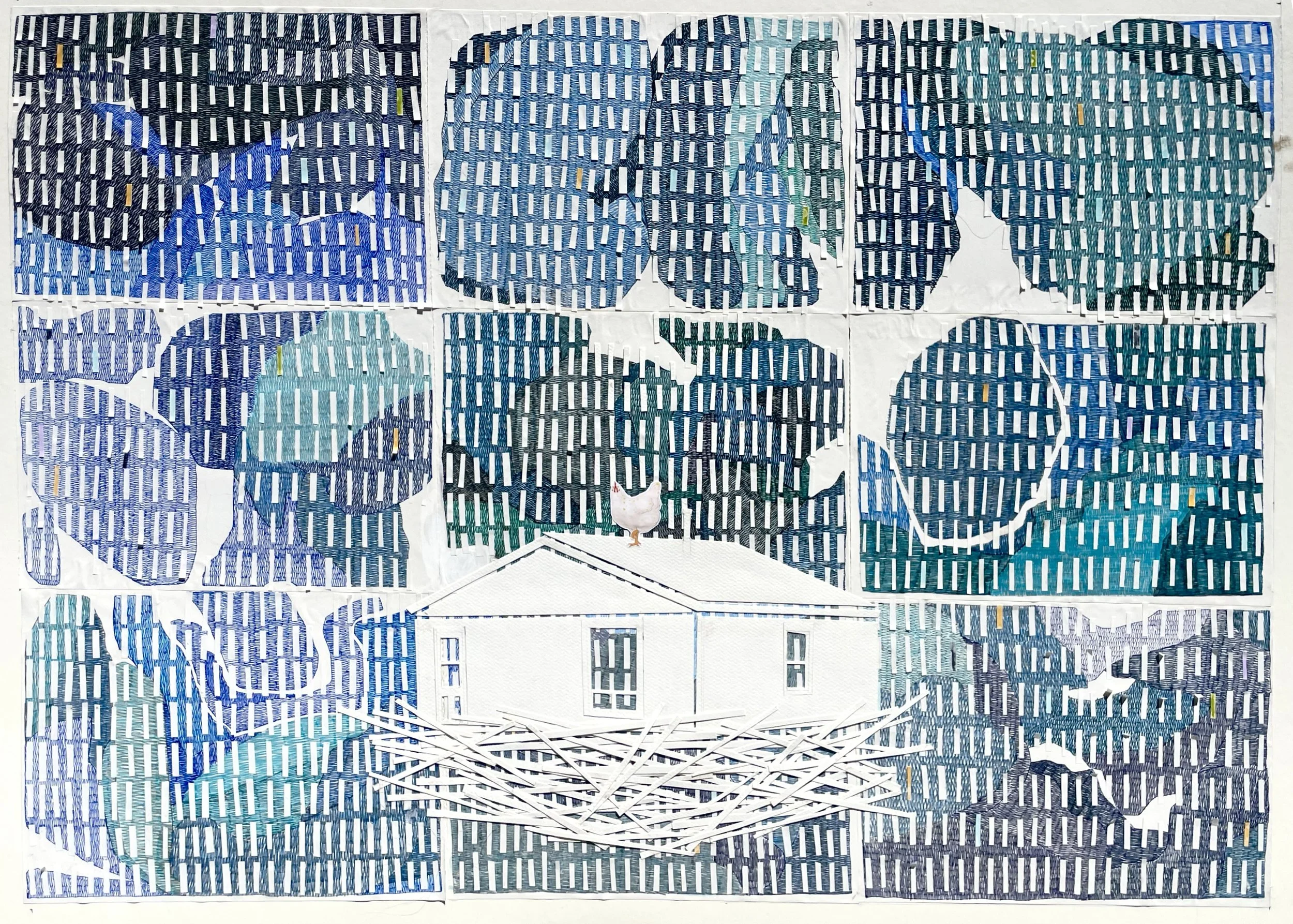 "Nest", Mixed Media Collage, 36"x27", 2026