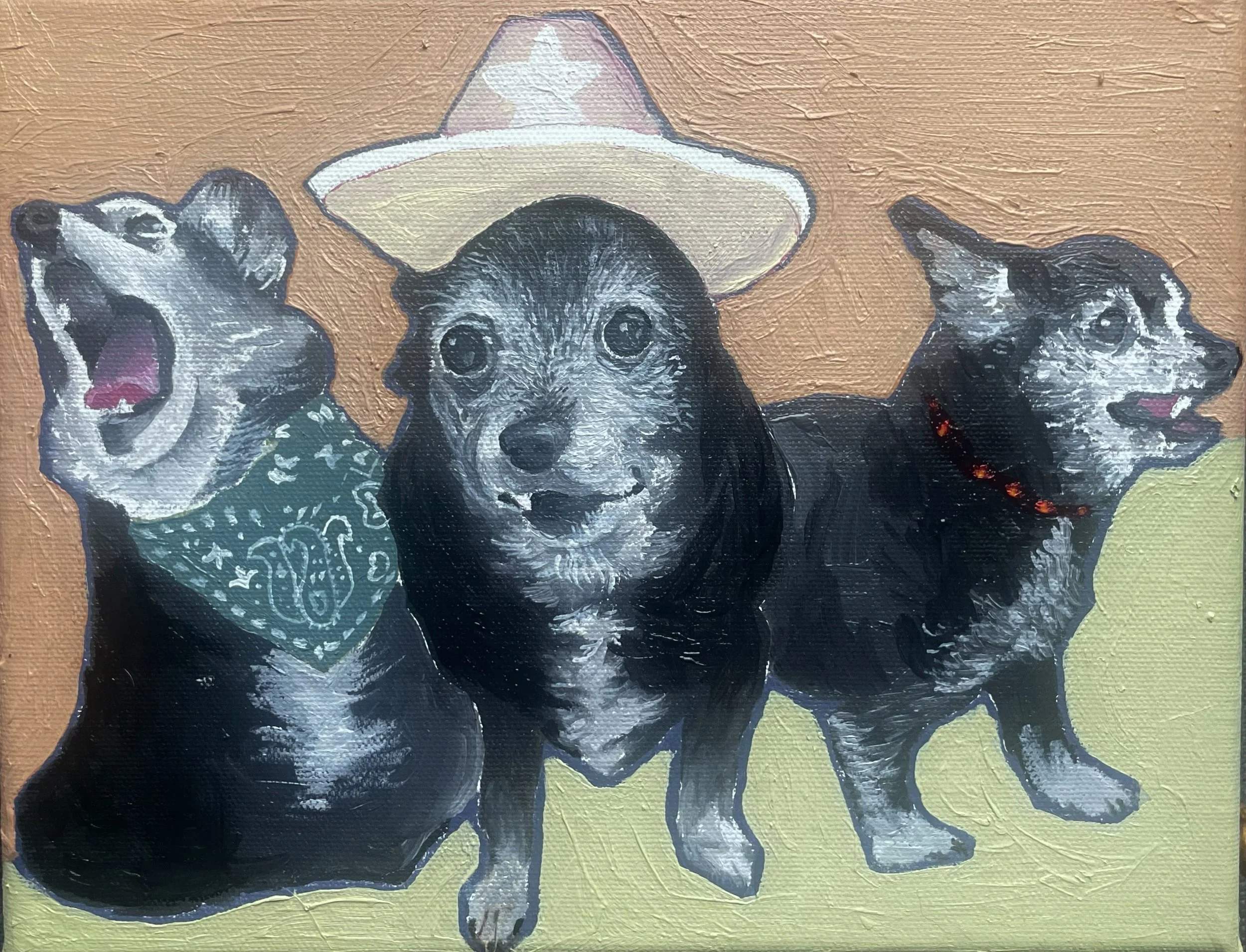 "Cheech in Threes: The Complexity of a Chihuahua", Oil on Canvas, 10"x8", 2026