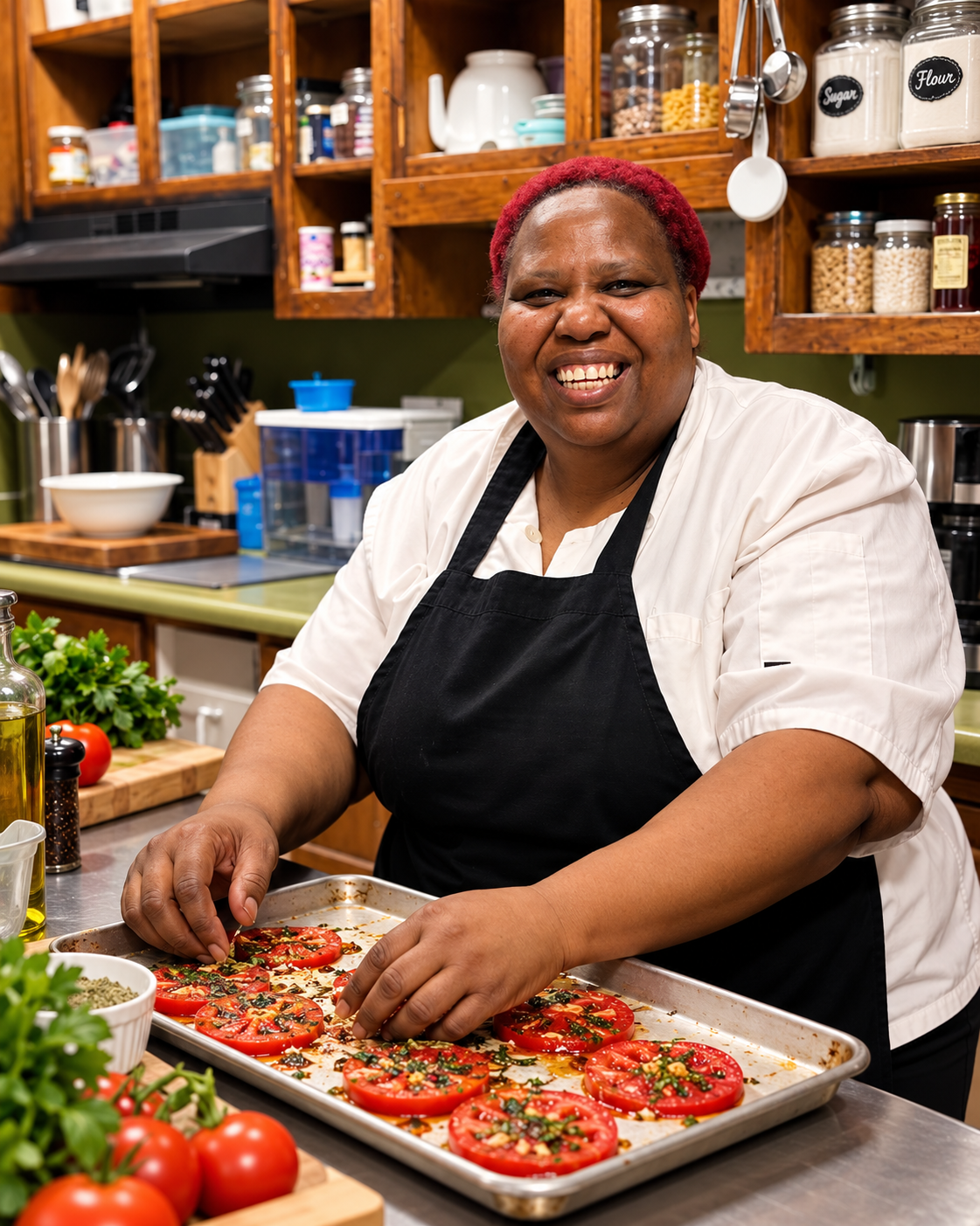 Ms. Lavern, preparing breakfast at The Veranda Historic Inn in Senoia, GA.